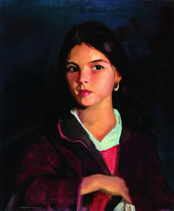 A portrait of a woman with a serene expression, painted by Robert Henri.
