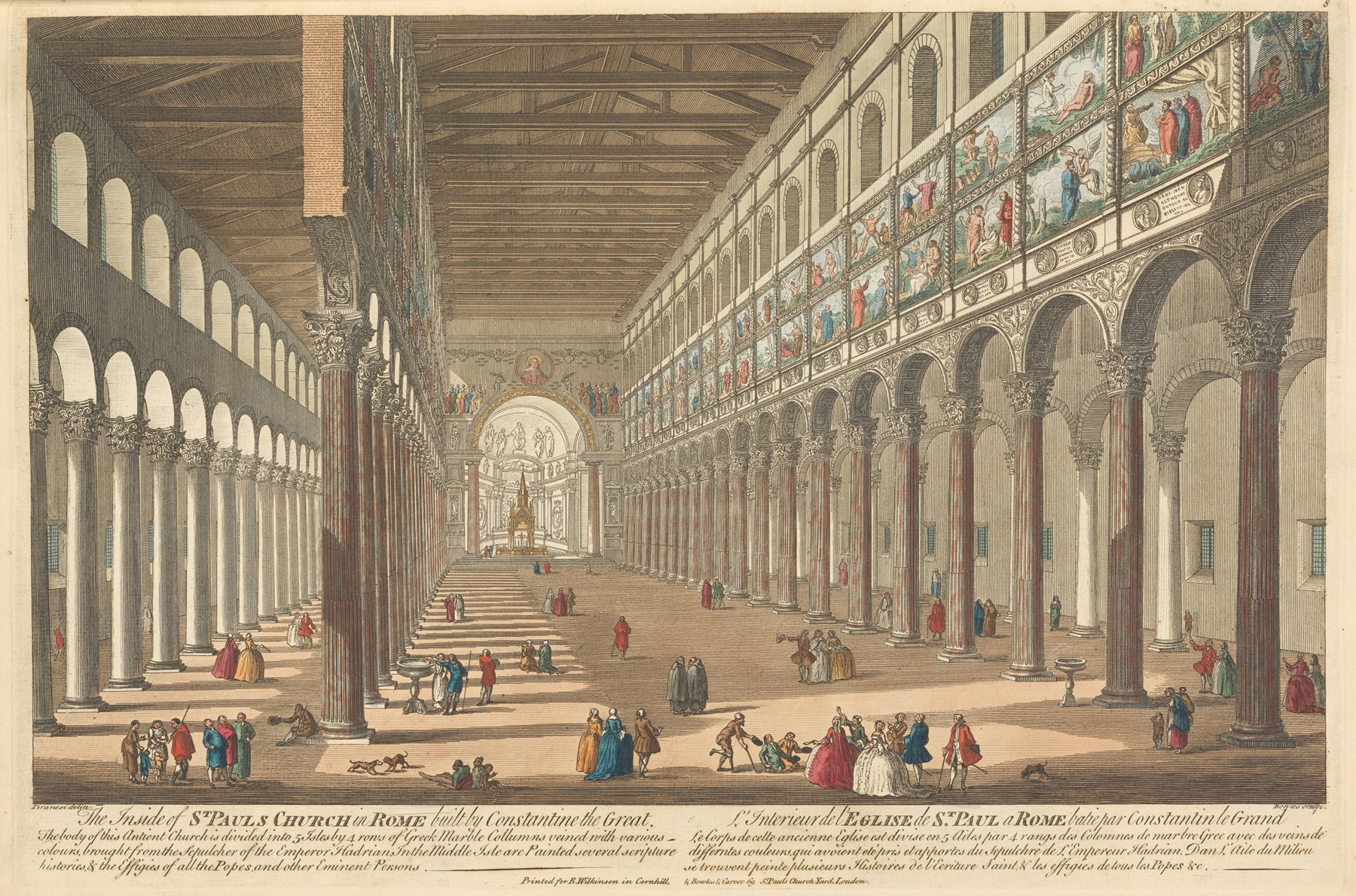 Engraving by Thomas Bowles III depicting St. Paul’s Church interior.