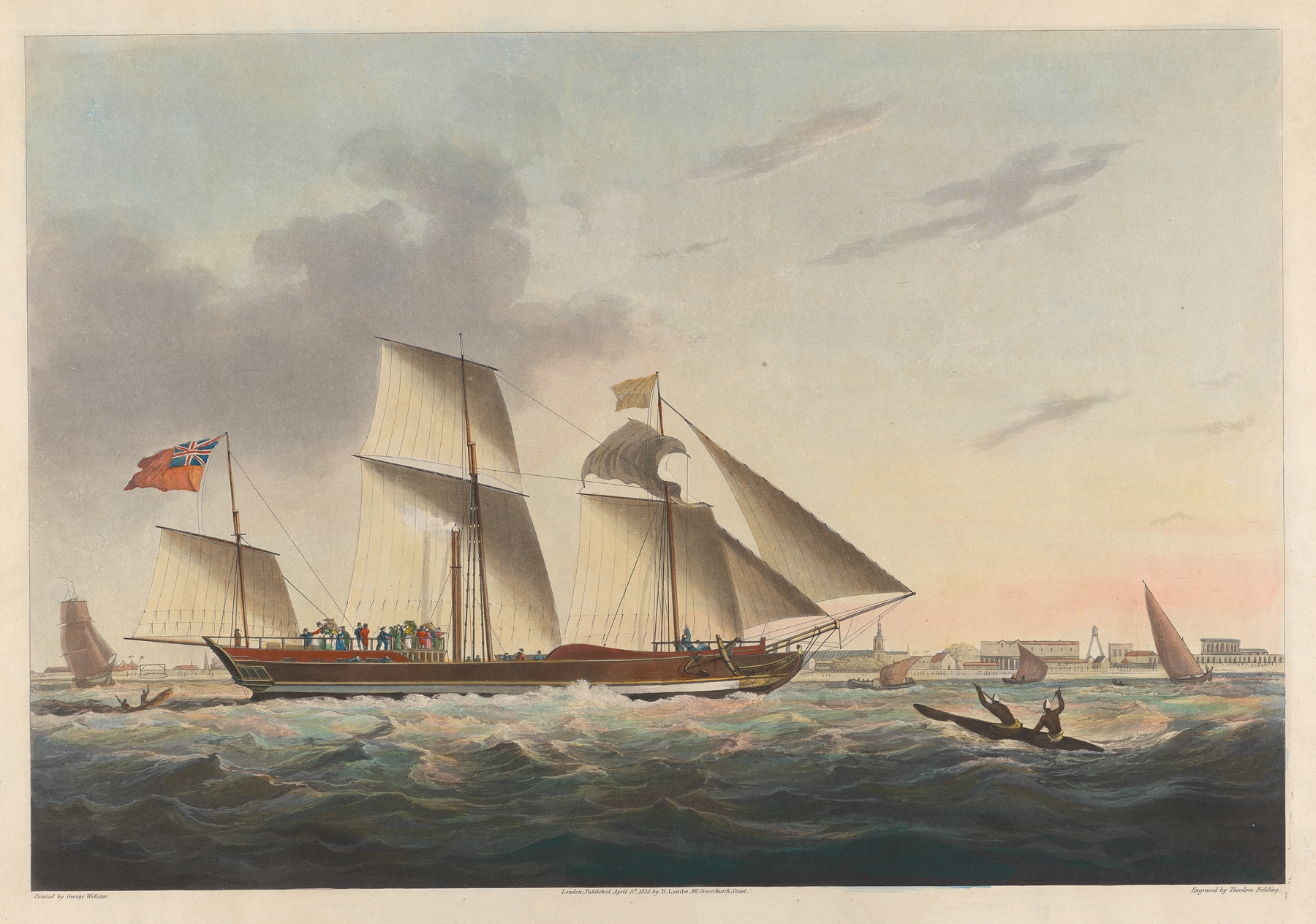 The Enterprize Steam Vessel, passing through Madras Roads, by George Webster, public domain