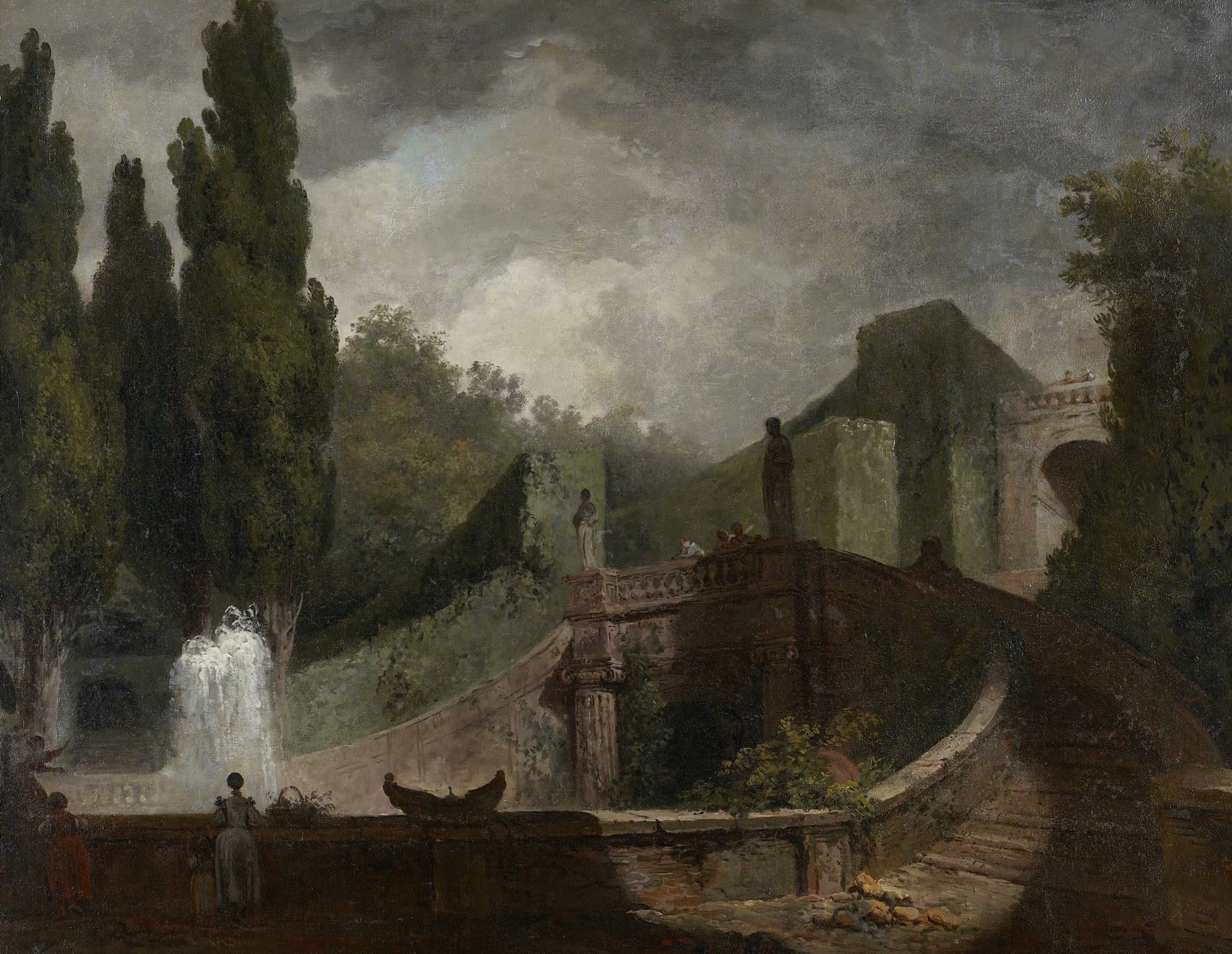 The Grand Staircase of the Villa d’Este at Tivoli, by Jean-Honoré Fragonard, public domain