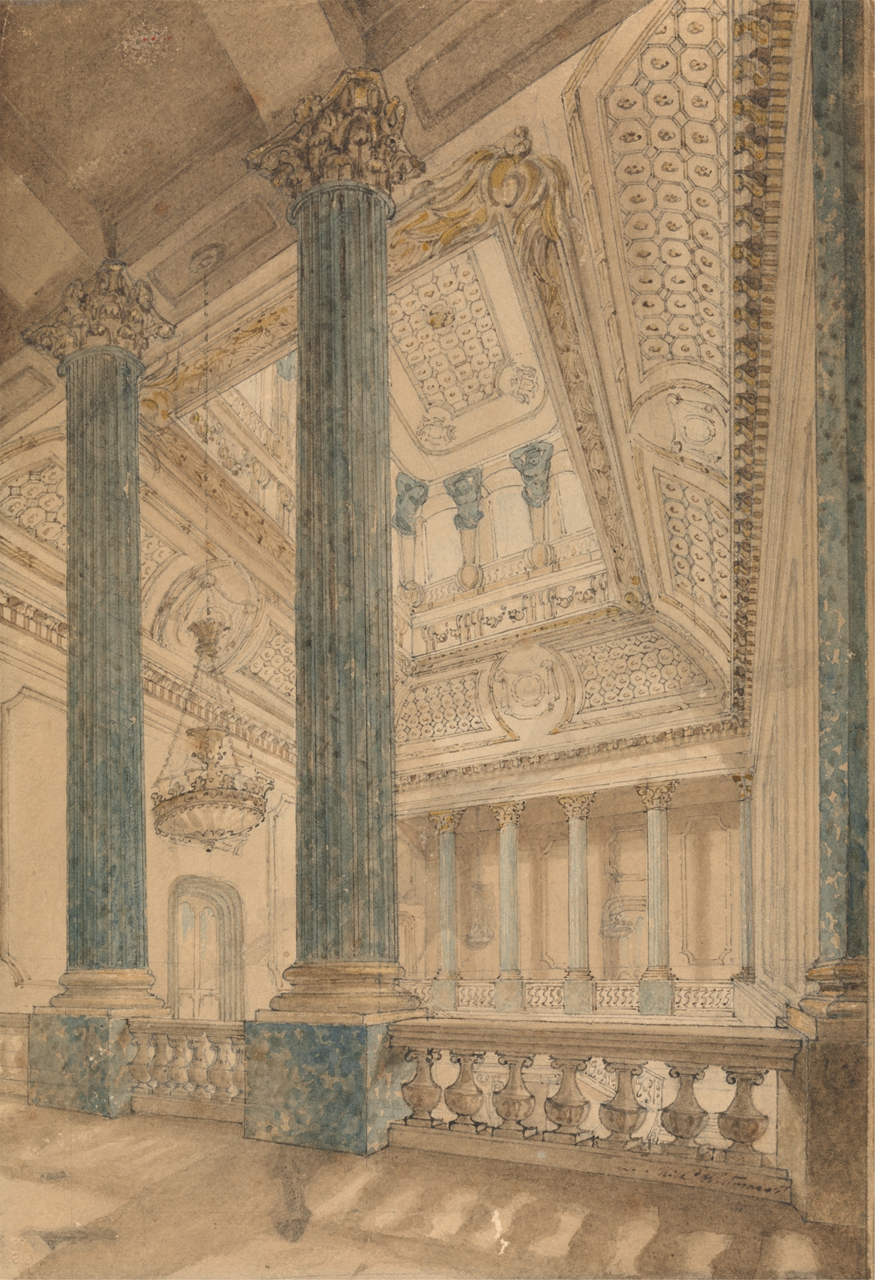 Interior of Lancaster House, oil on canvas by Sir Richard Westmacott