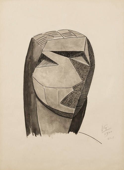 A cubist portrait by Julio González showcasing fragmented forms.