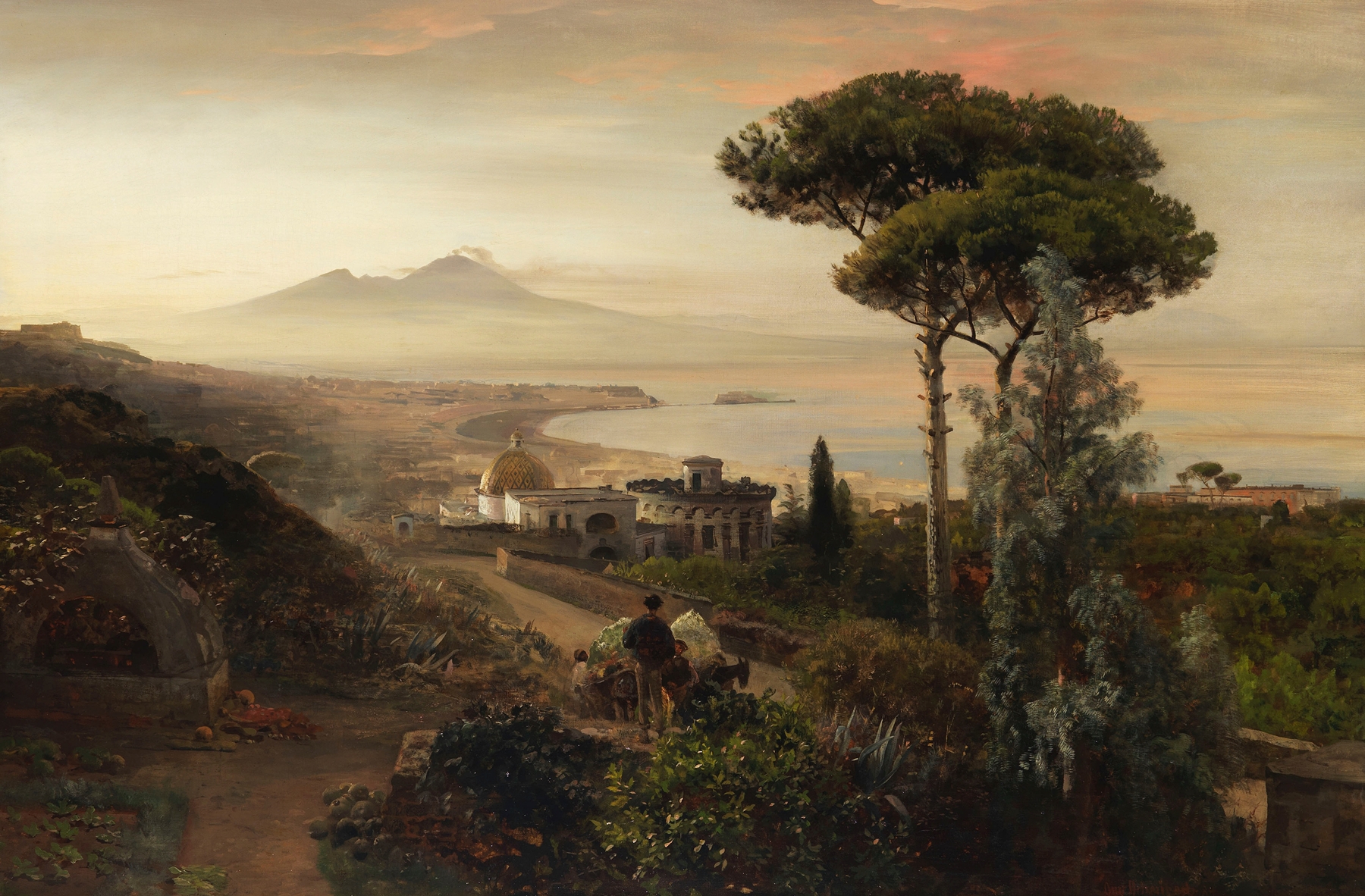 Blick auf den Vesuv, by Oswald Achenbach, public domain
