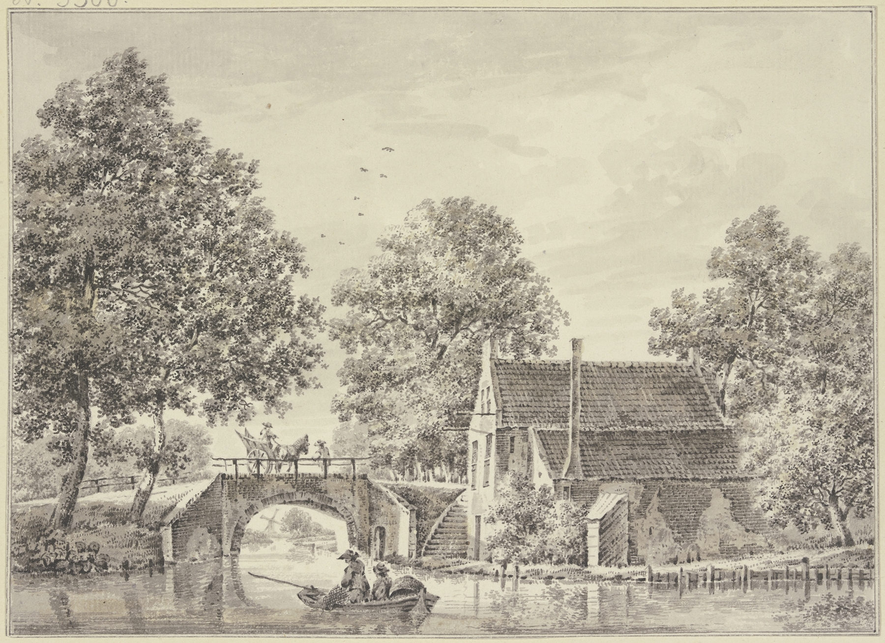 De Gheynbrugge bei Utrecht by Paulus van Liender, oil on canvas, depicting a tranquil river landscape