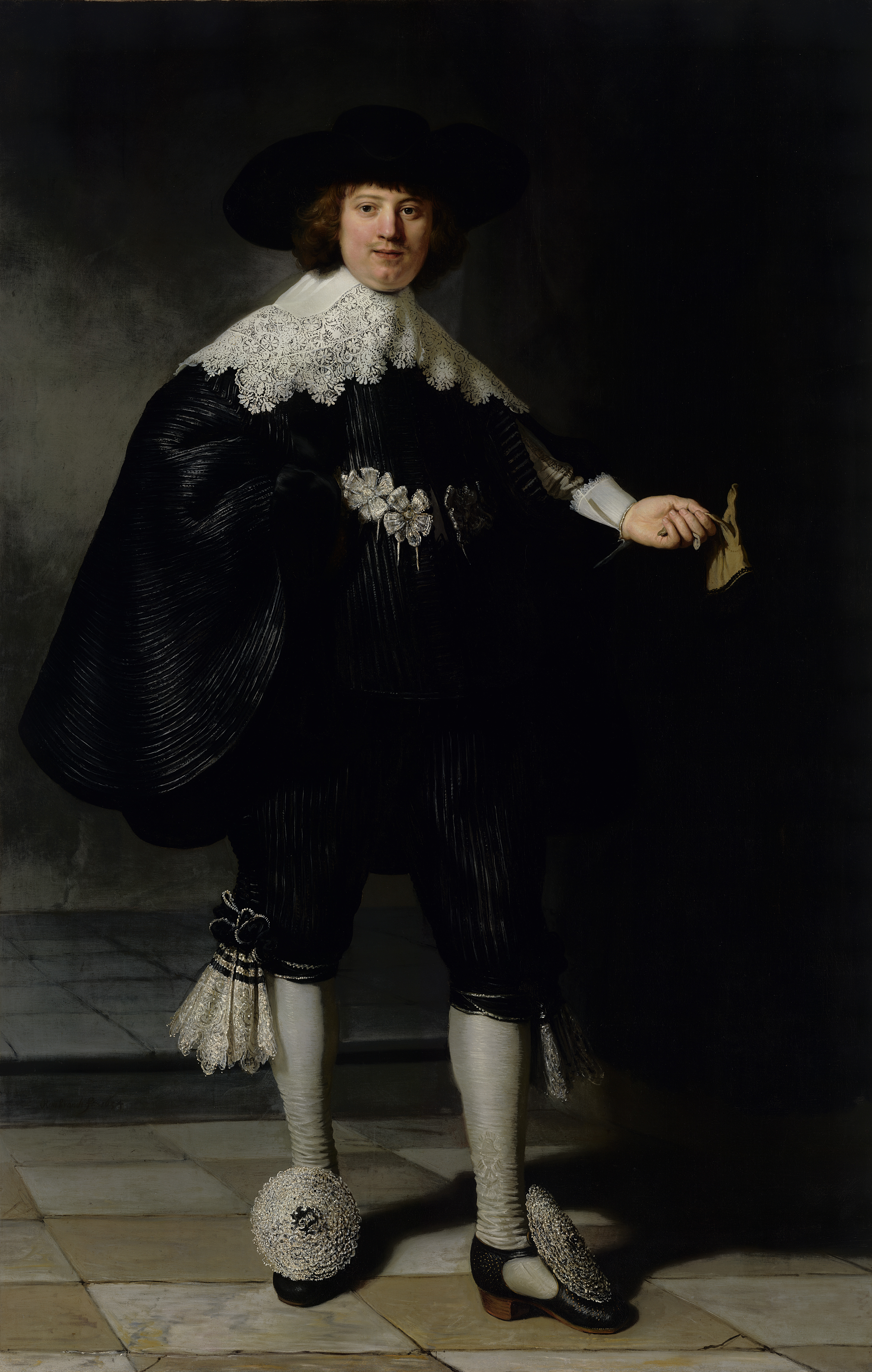 Portrait of Marten Soolmans, by Rembrandt van Rijn, public domain