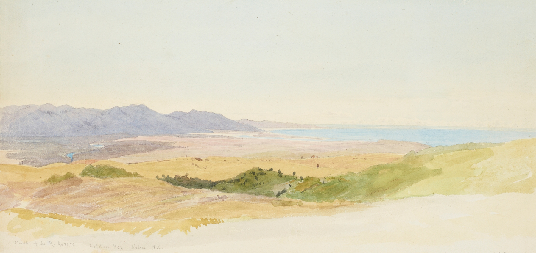 Mouth of the Aorere River, oil on canvas by James Crowe Richmond