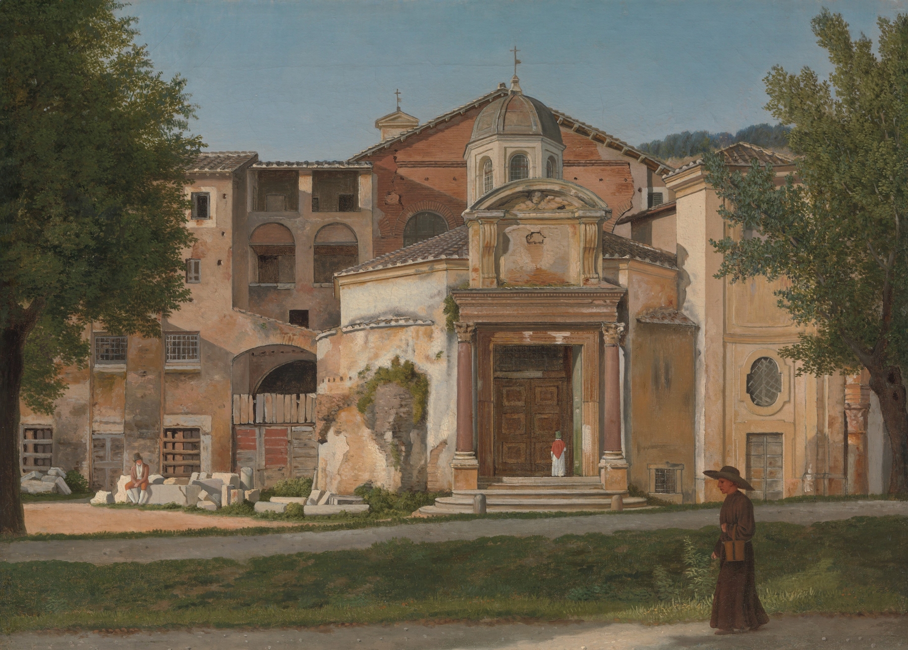 A Section of the Via Sacra, Rome (The Church of Saints Cosmas and Damian), by Christoffer Wilhelm Eckersberg, public domain