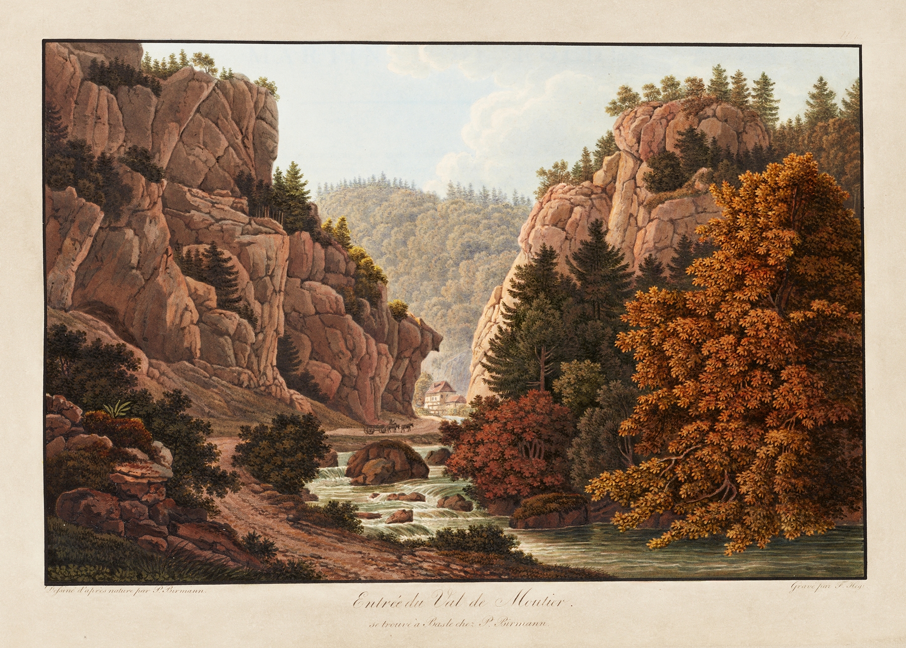 Landscape with mountains and golden light, oil painting by Peter Birmann