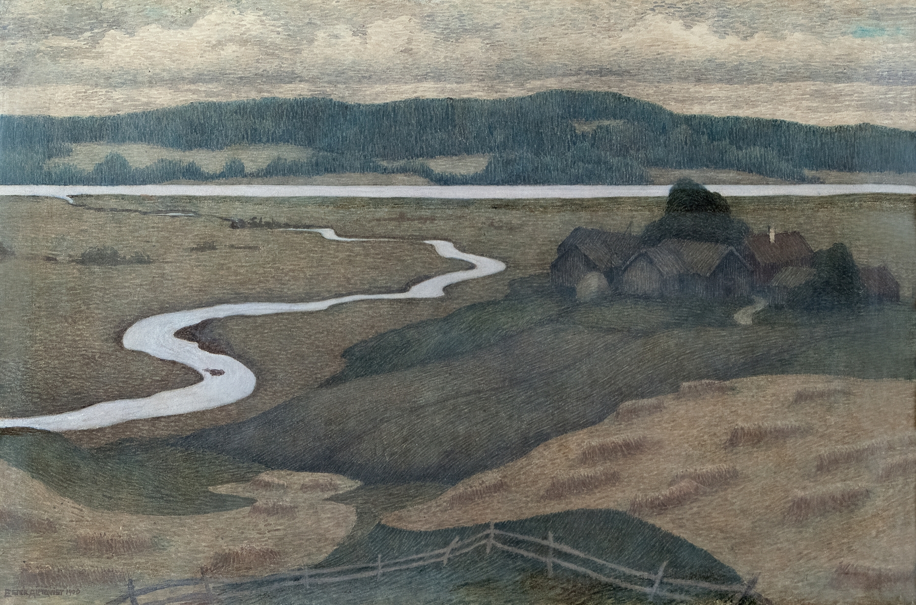 Landscape from Svartådalen by Ester Almqvist, Post-Impressionism