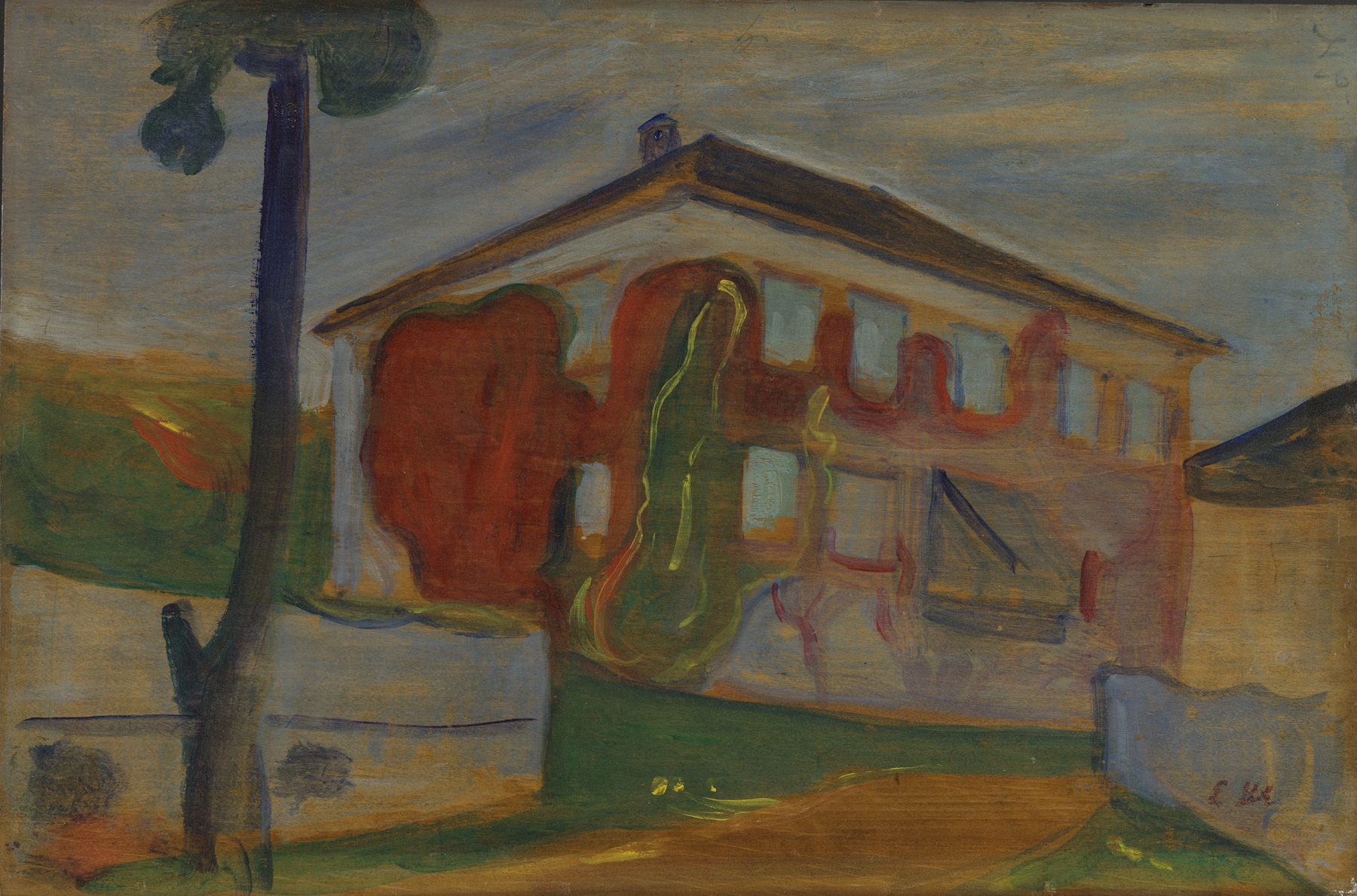 House with Red Virginia Creeper, by Edvard Munch, public domain