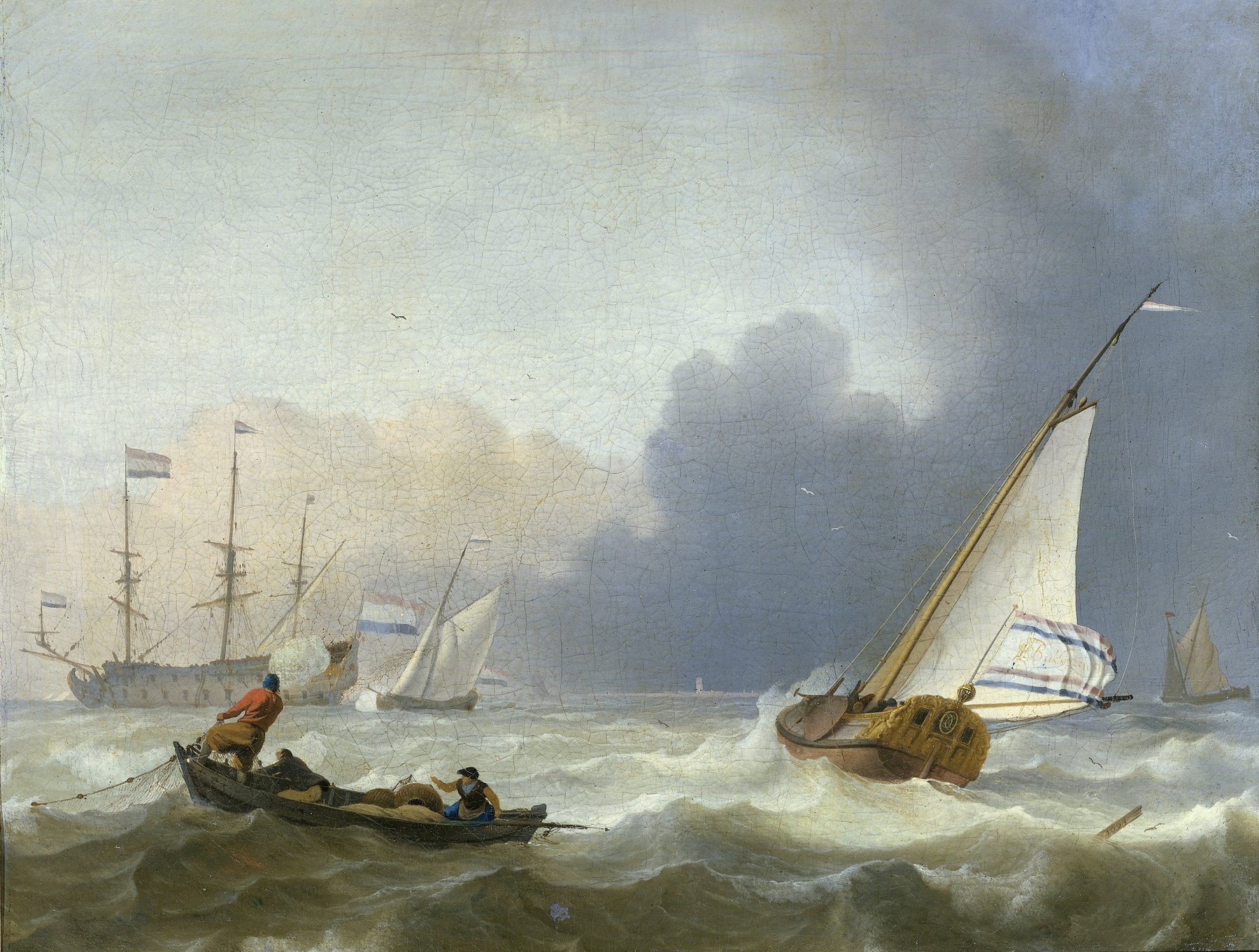 Rough Sea with a Dutch Yacht, by Ludolf Backhuysen, public domain
