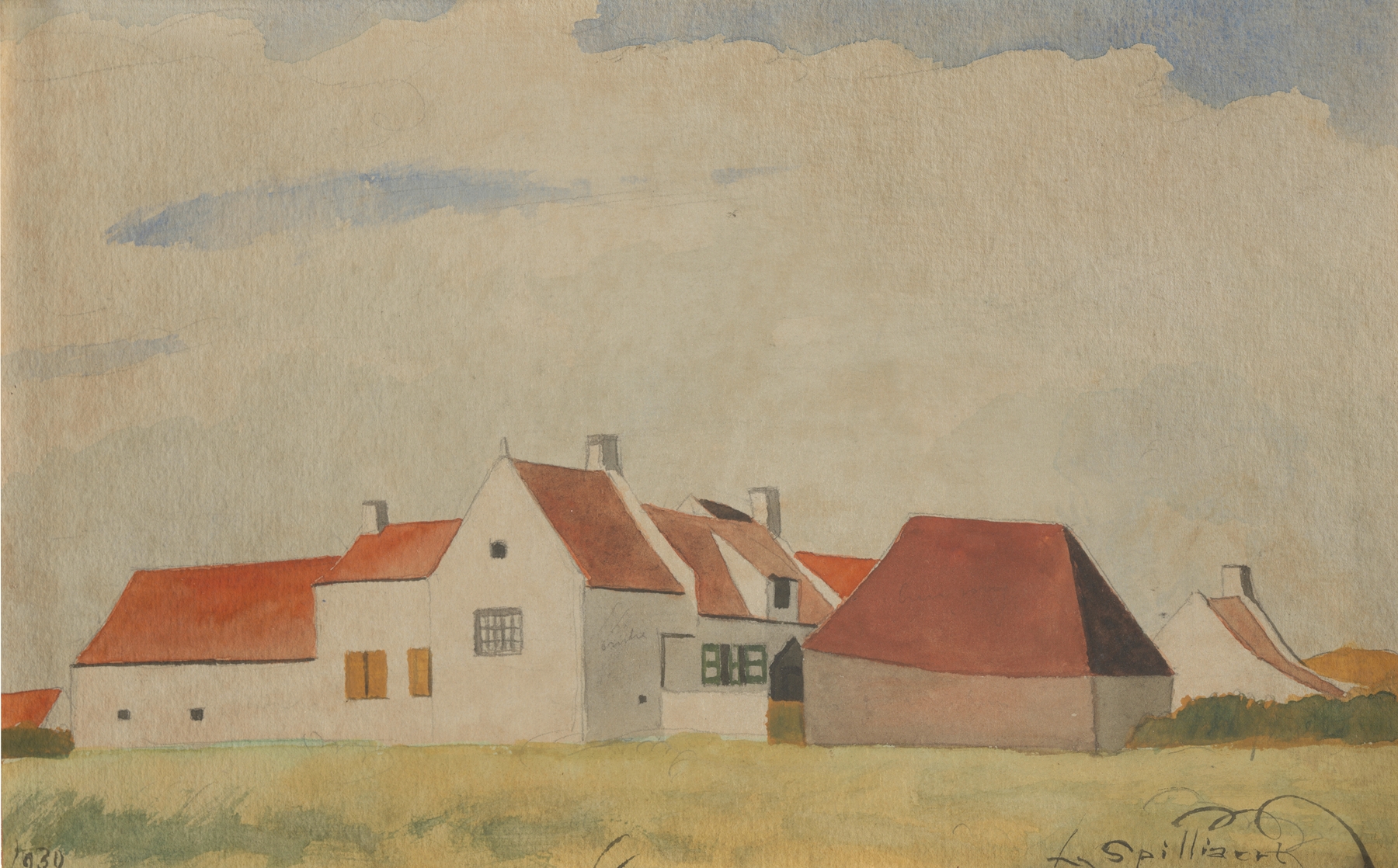 Boerderij nabij de Nukkerwijk, Sas-Slijkens, by Léon Spilliaert, public domain