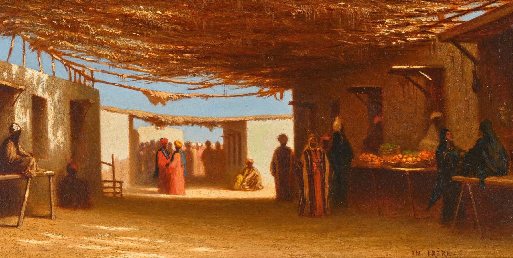 A Bazaar in Cairo, by Charles Théodore Frère, public domain