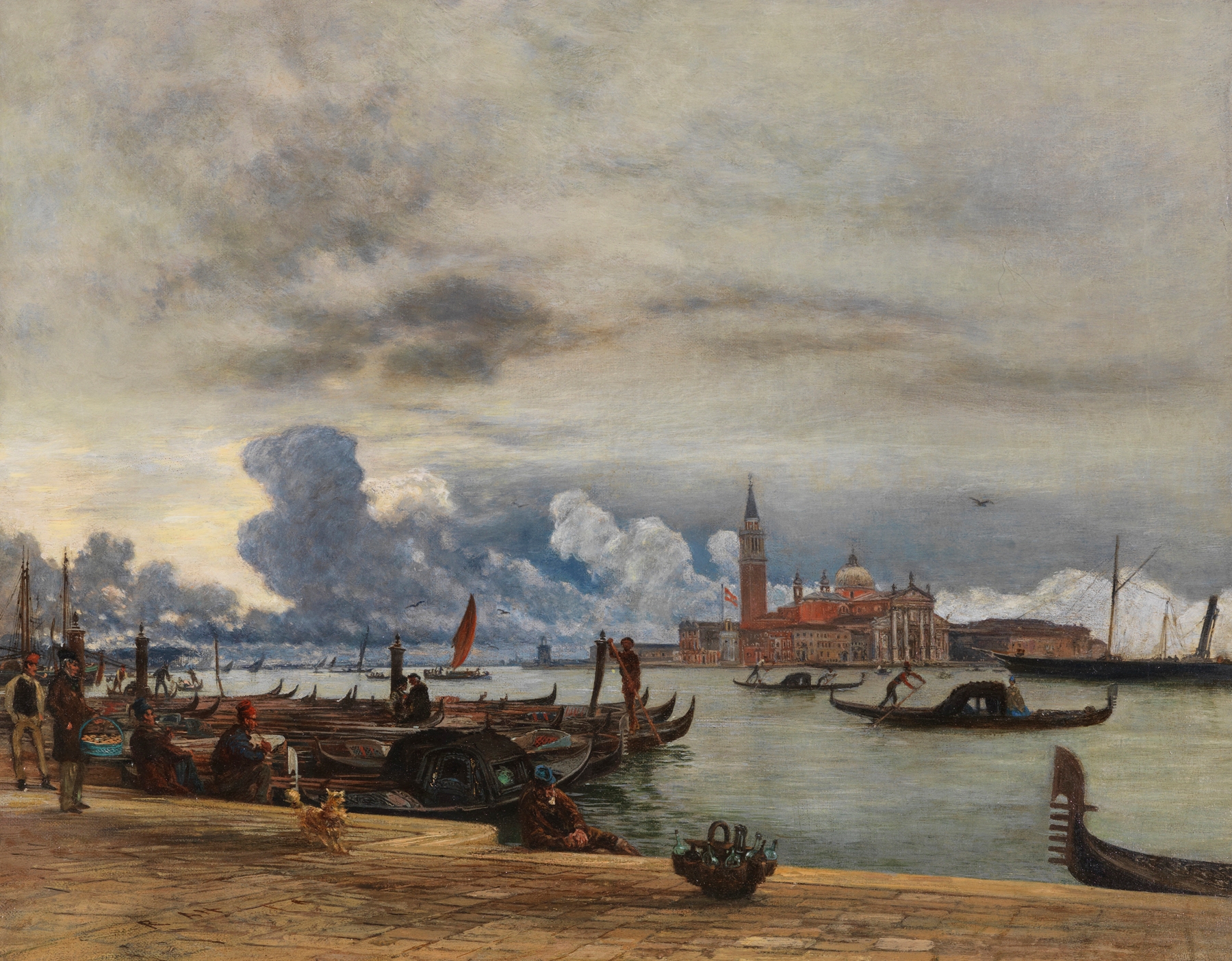 Blick nach San Giorgio Maggiore von der Mole in Venedig, by Rudolf von Alt, public domain