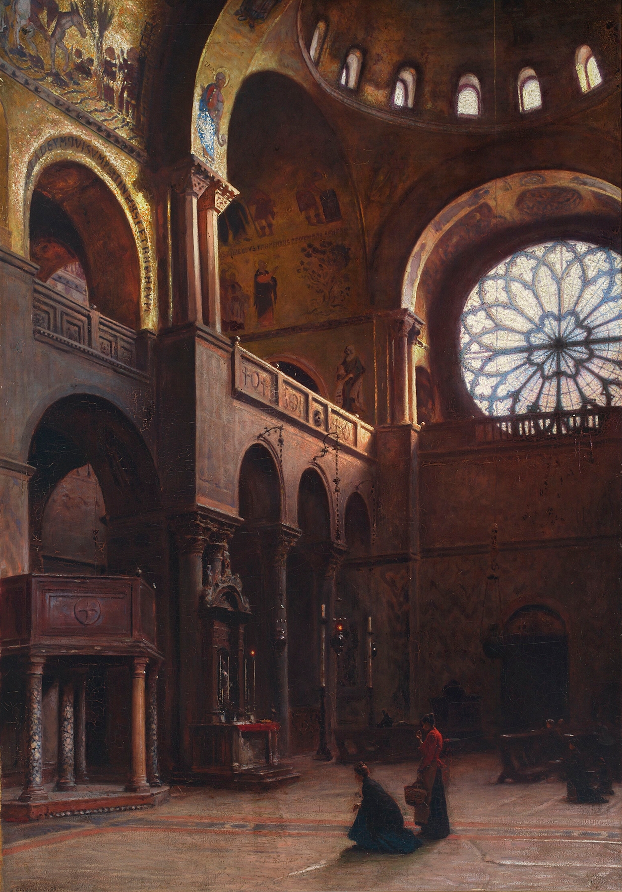Interior of St Mark’s Basilica in Venice, by Aleksander Gierymski, public domain