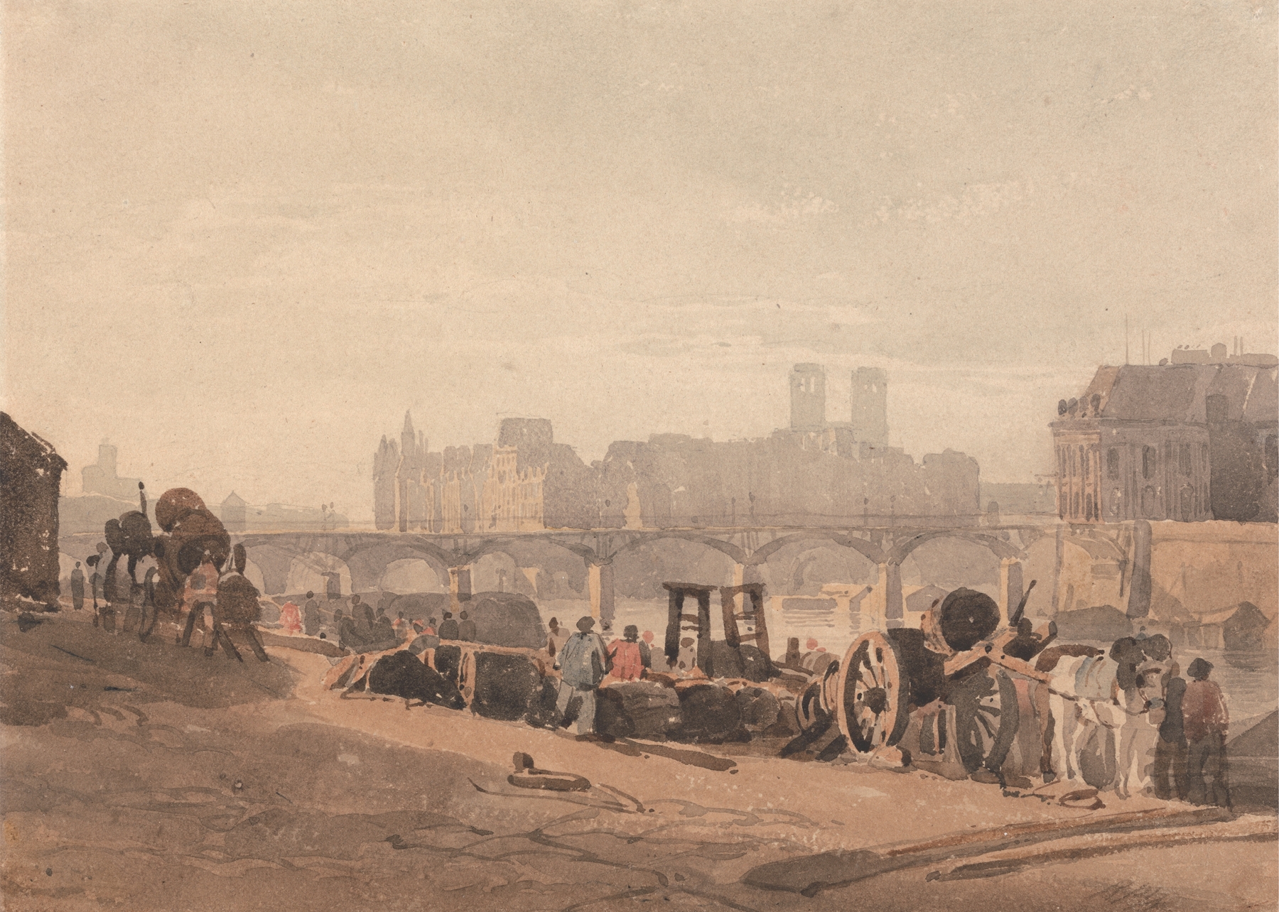 Ile de la Cite, by Richard Parkes Bonington, public domain