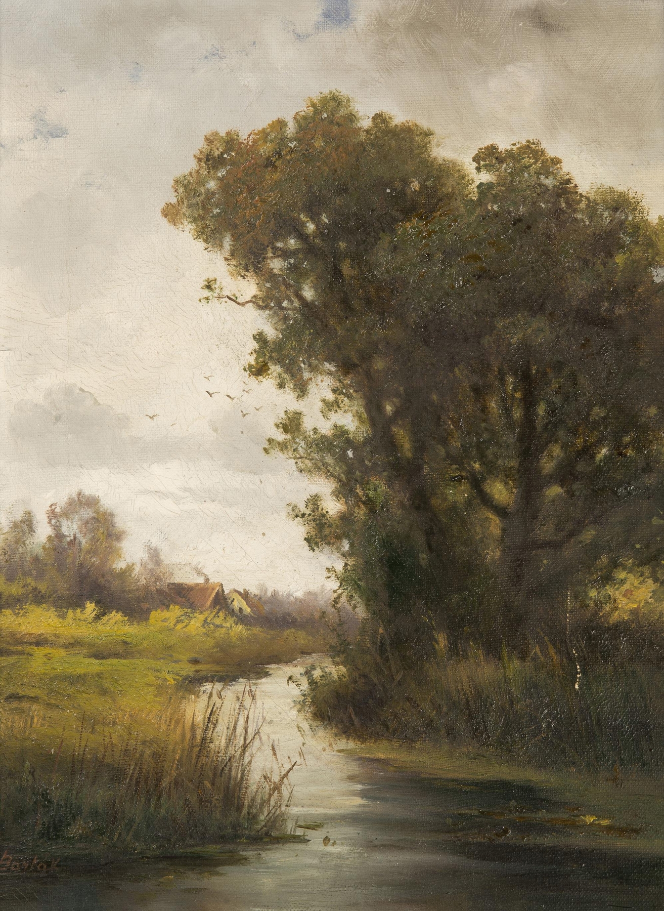 Impressionist landscape of trees by the water, Ludvík Barták