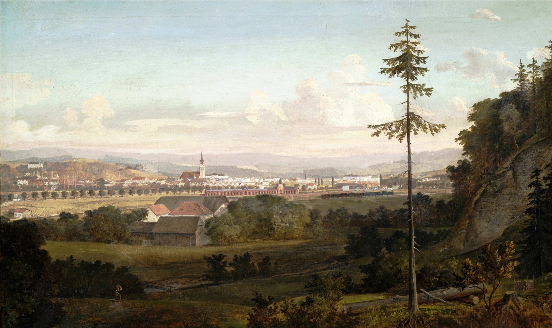 Ried im Innkreis by Ferdinand Lepie, oil painting depicting a harmonious landscape with vibrant colors.