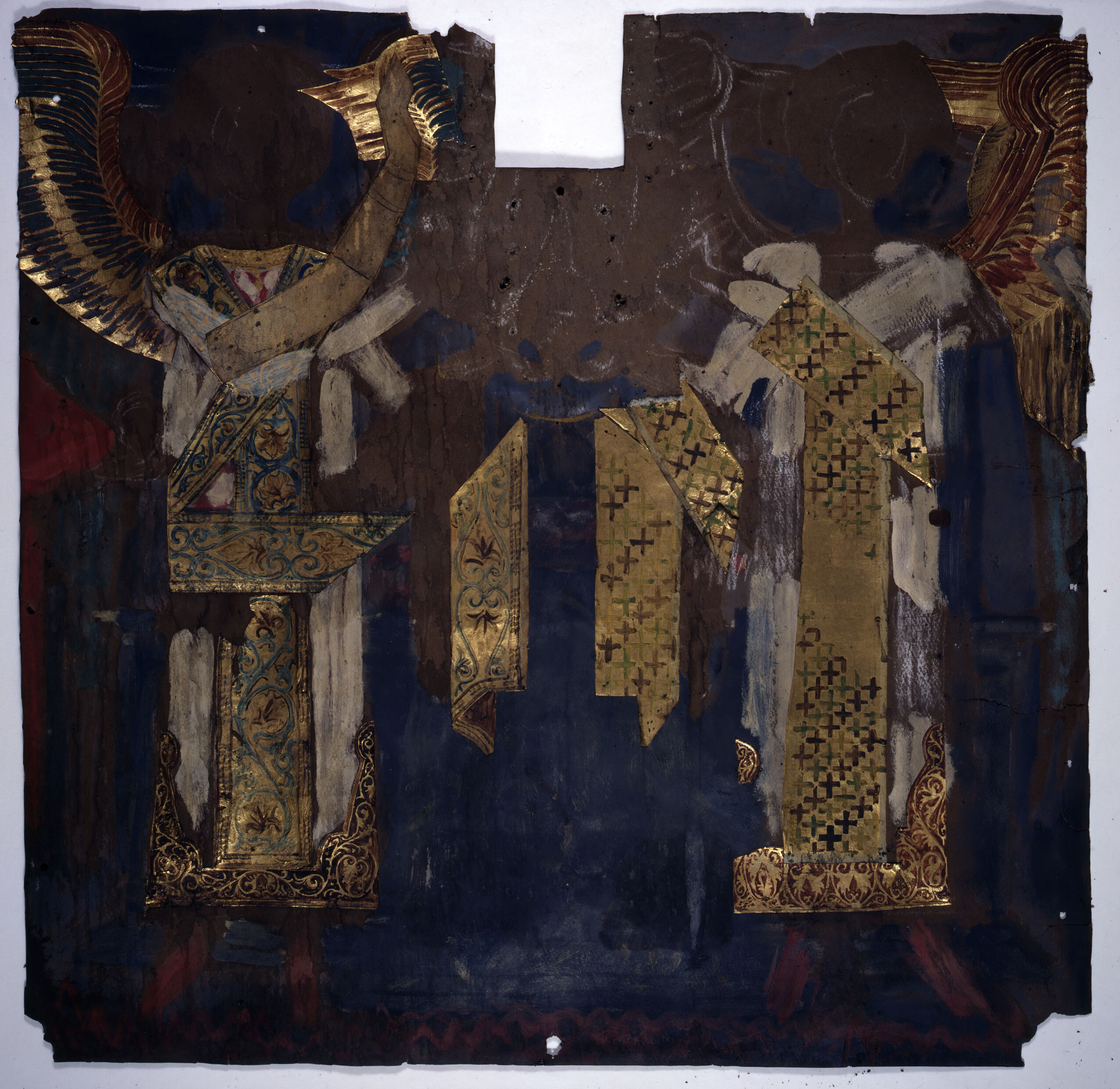 Overlay drawing for 'Frieze of the Angels' by John Singer Sargent, gold medium