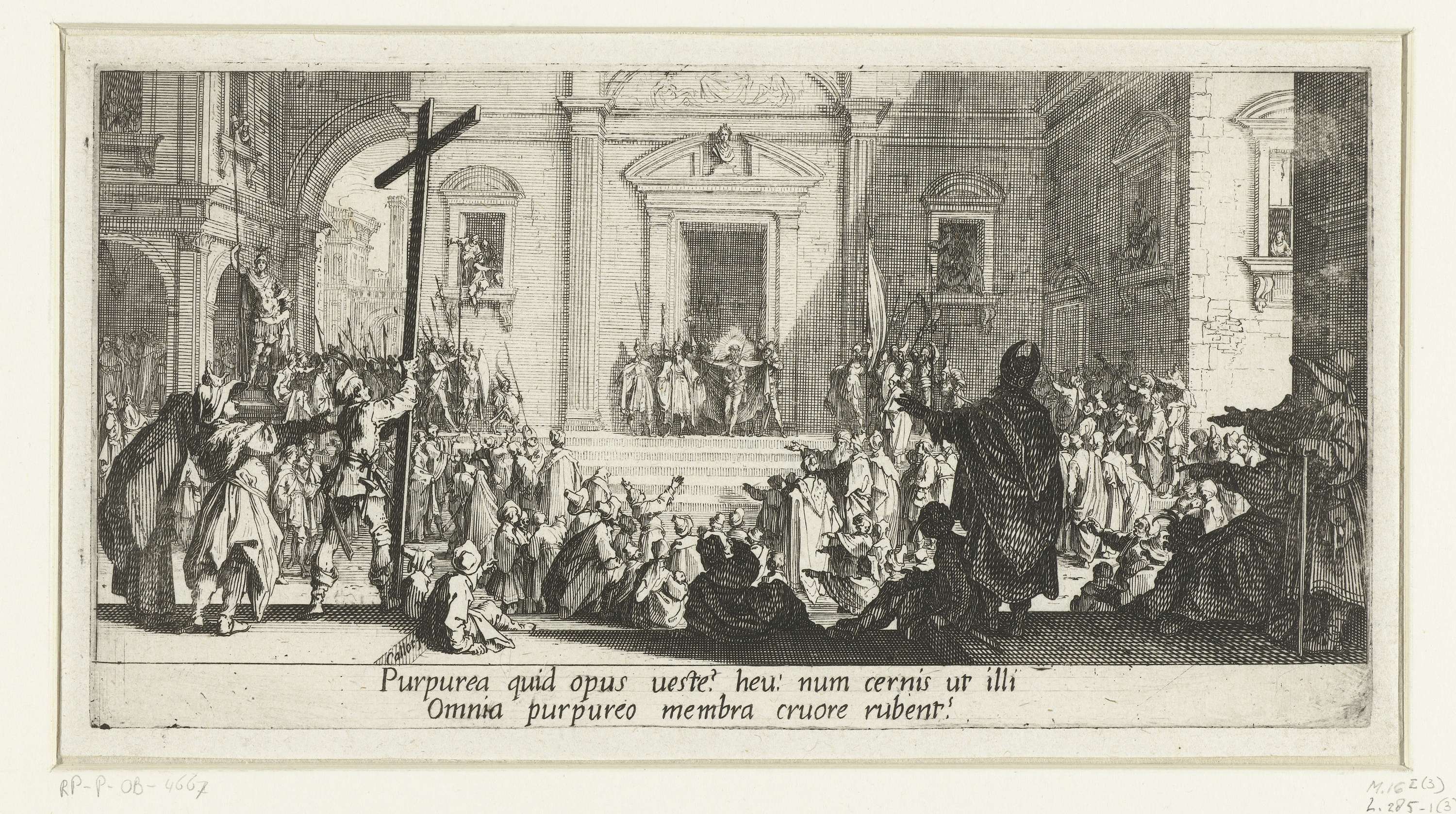 Christus aan het volk getoond (Ecce homo), by Jacques Callot, public domain