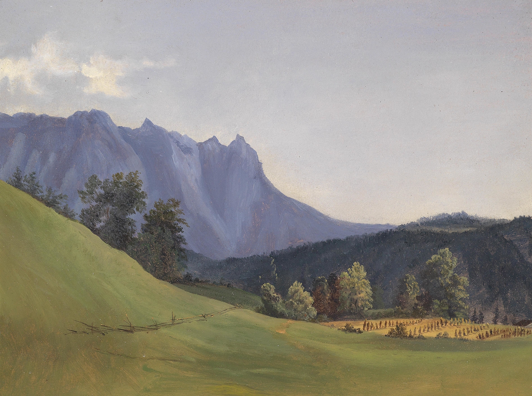 Sengsengebirge by Anton Hansch, oil on canvas depicting a vibrant landscape with swirling colors.