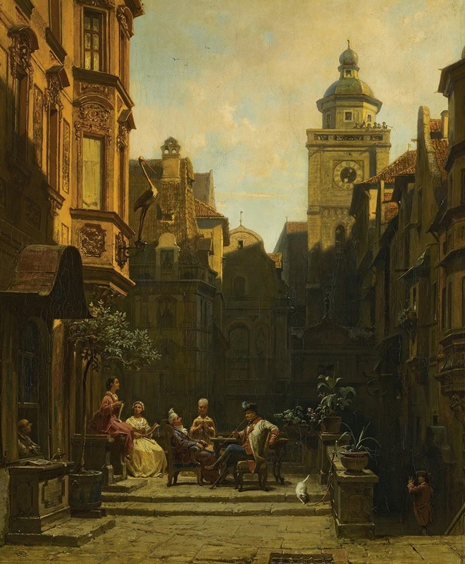 A depiction of two women engaged in conversation, capturing the essence of social interaction.