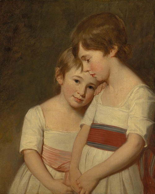 A double portrait of two siblings by George Romney.
