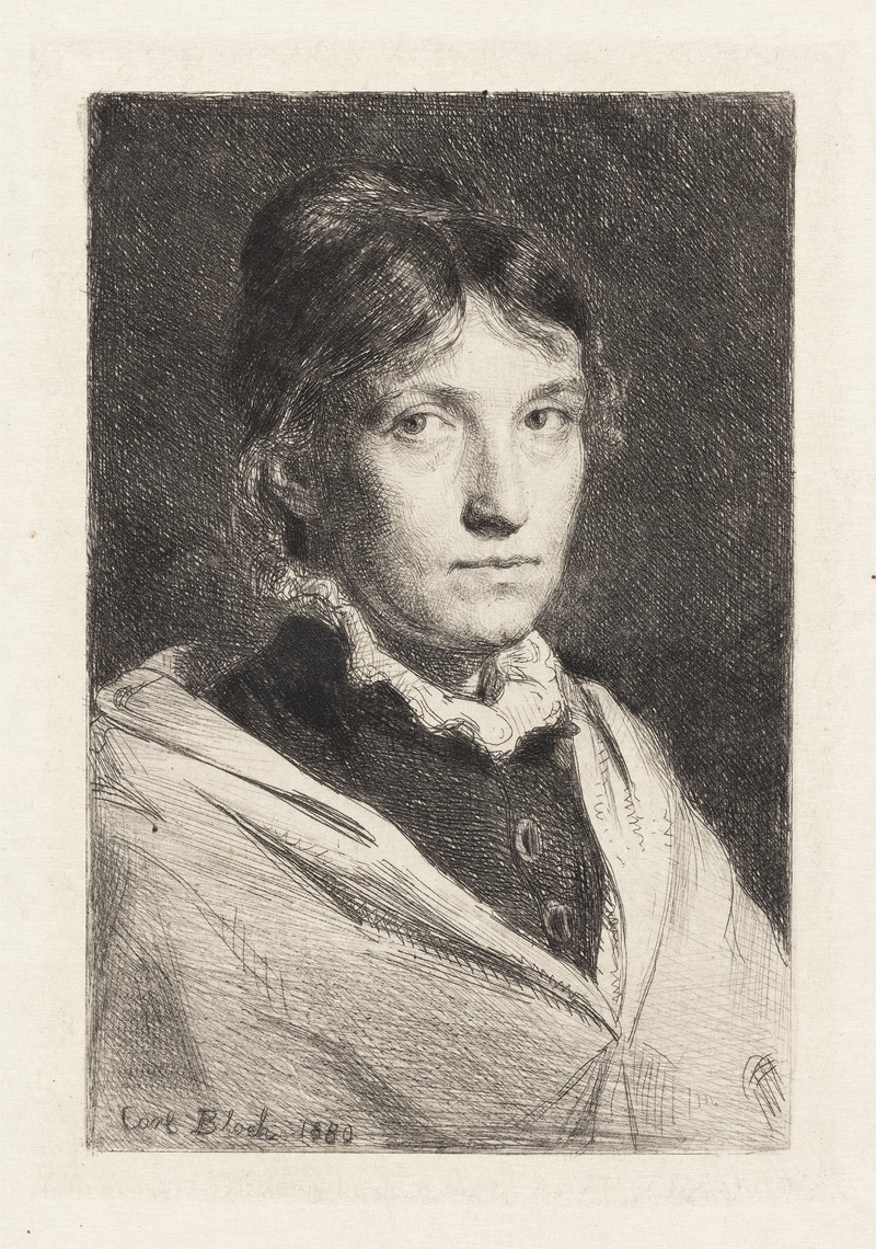 Portrait of Alma Bloch by Carl Bloch showcases a woman in a contemplative pose.