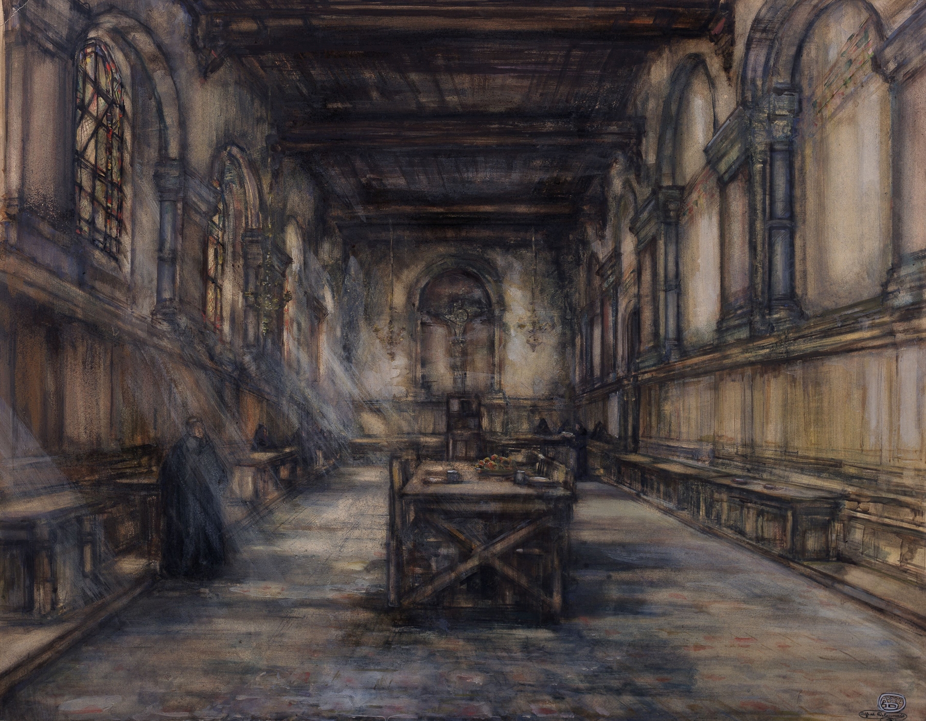 Interior view of Refectory of the Keizersberg Abbey by Alfred Delaunois, medium unknown