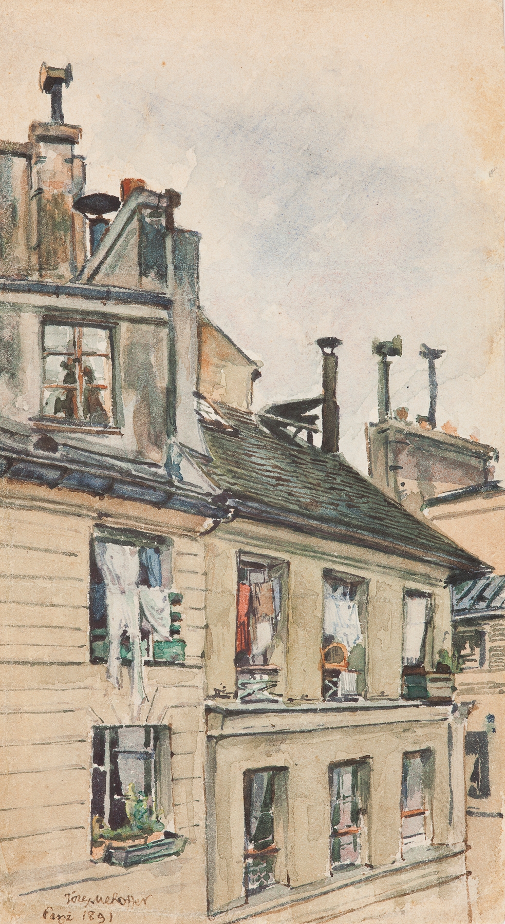 Landscape view from the studio in Paris by Józef Mehoffer, unknown medium.
