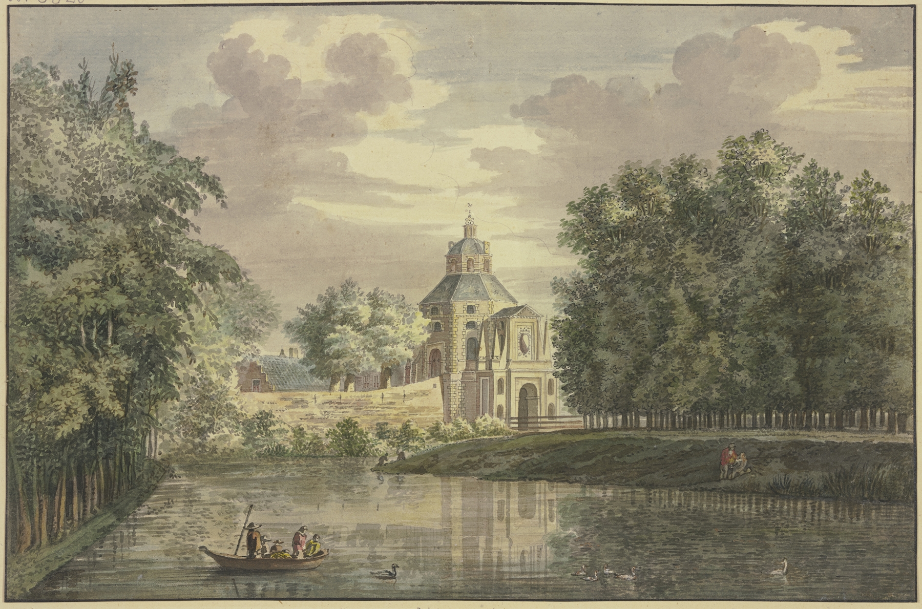 Tor zu Utrecht mit einem Teil der Promenade, oil on canvas by Jacob van Liender