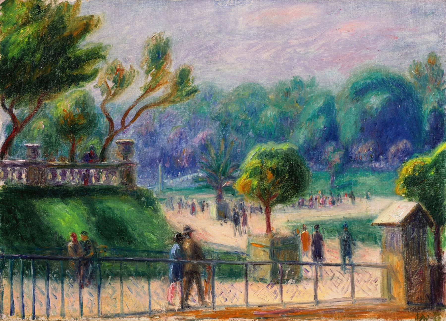 The Balustrade, Luxembourg Gardens, by William James Glackens, public domain
