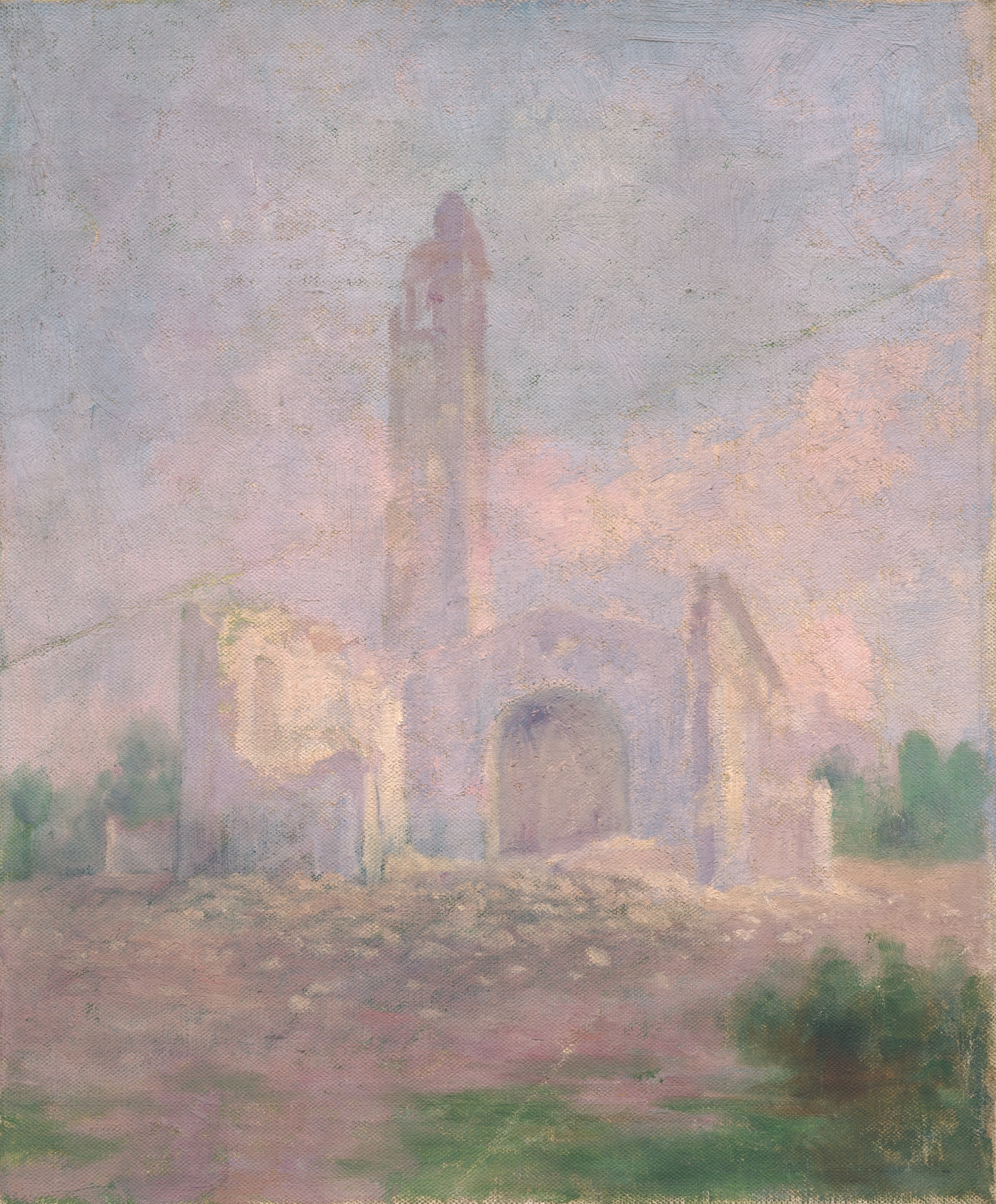 Ruins of a church, oil painting by Dezider Czölder