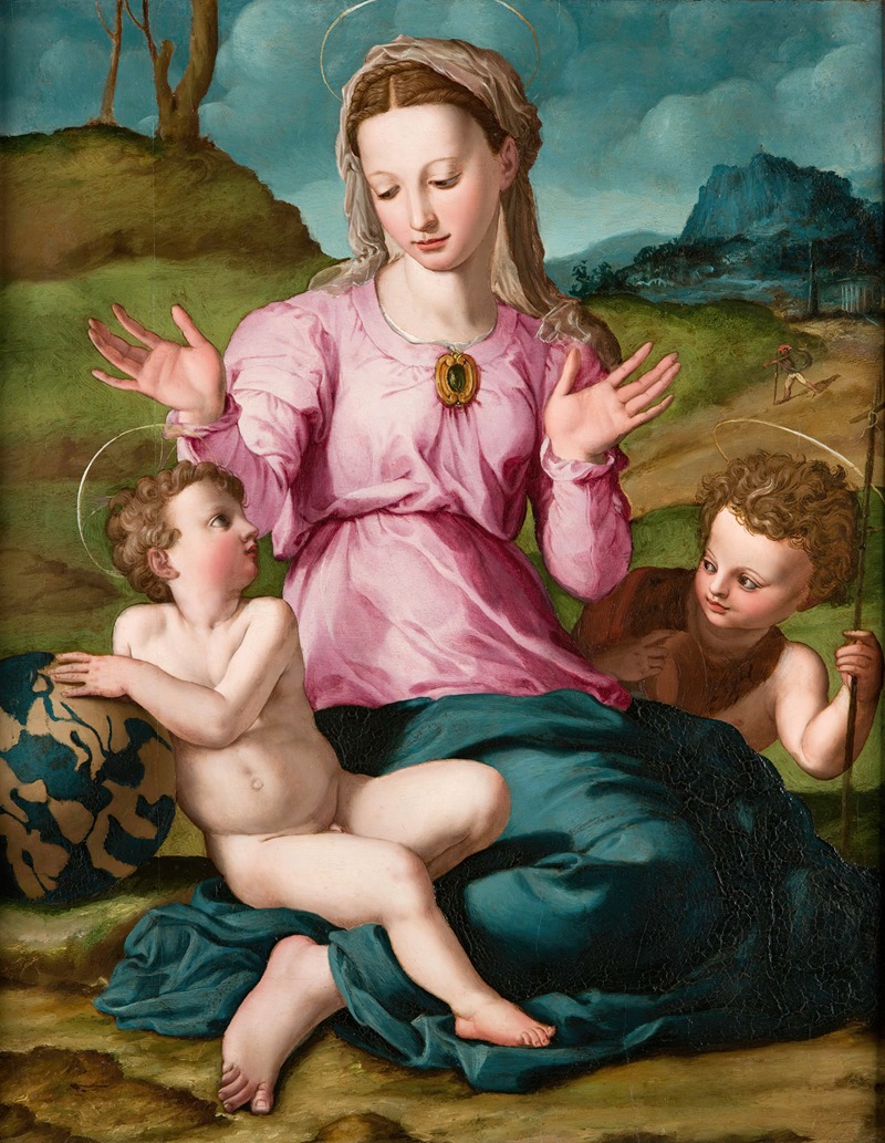 Agnolo Bronzino's 'Madonna and Child with Saint John the Baptist' showcases intricate details and vibrant colors.