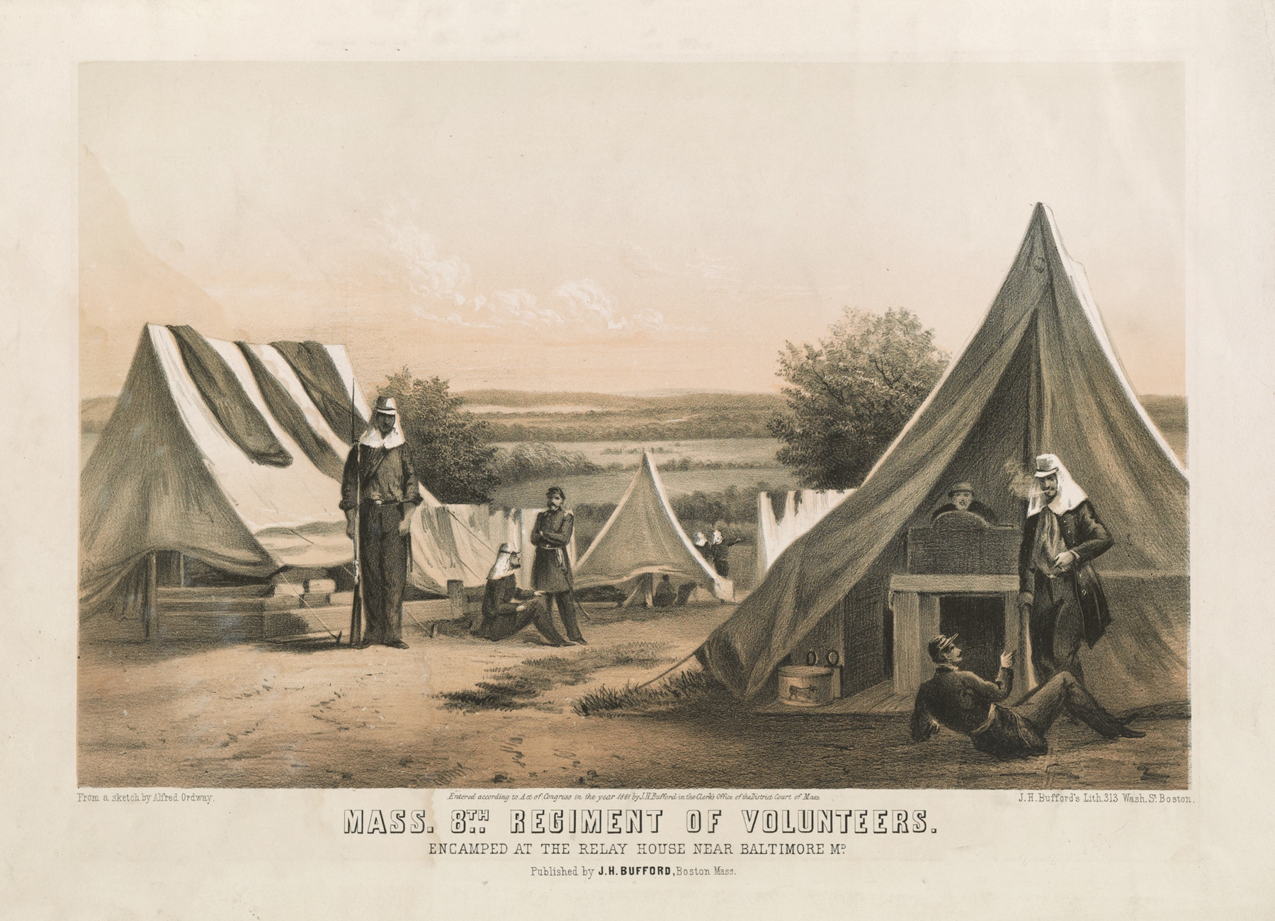 Mass. 8th Regiment of Volunteers, by John H. Bufford's & Sons, public domain