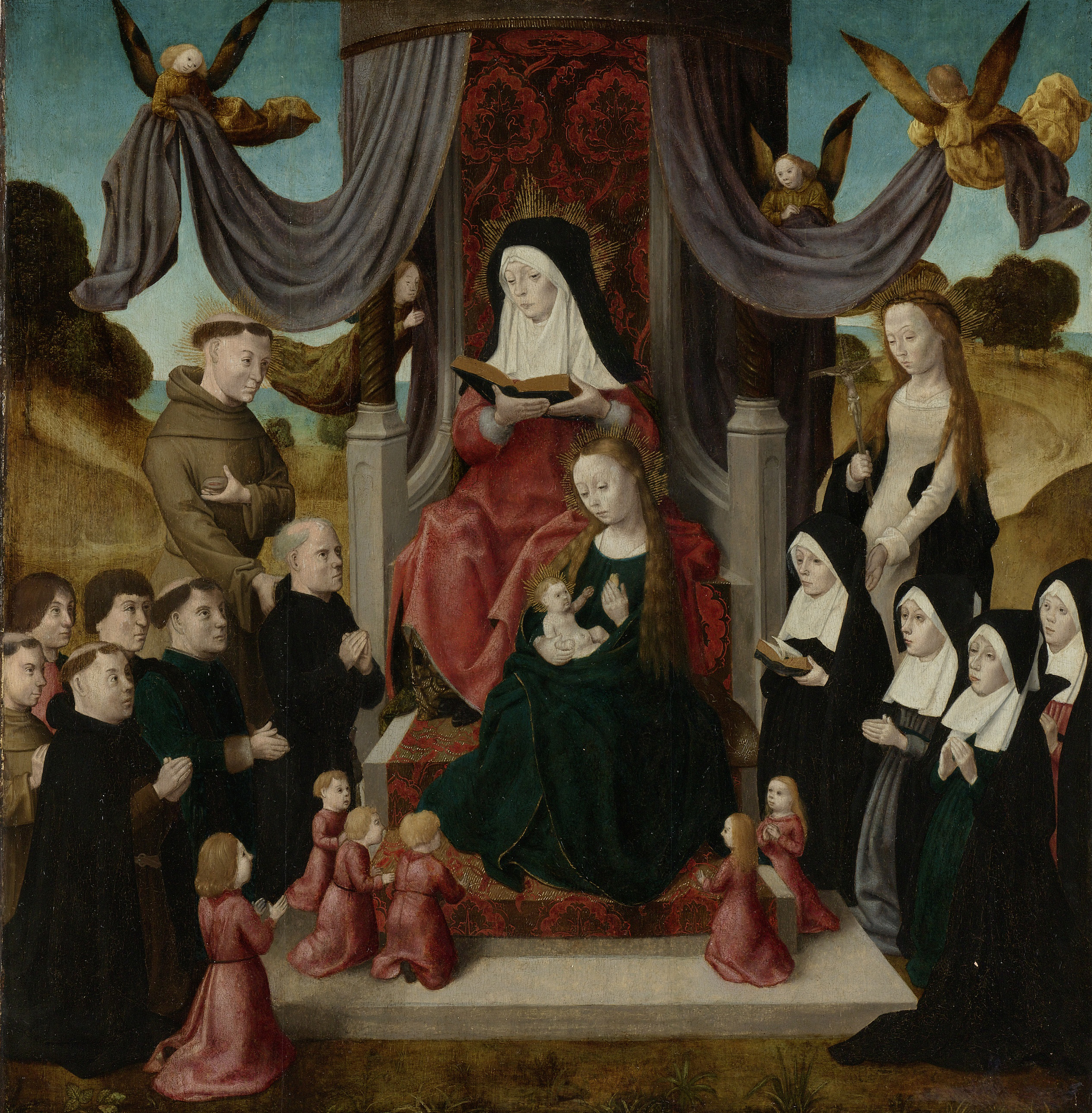 Virgin and Child with Saint Anne and Saints Francis, oil on panel by Master of the Saint John Panels