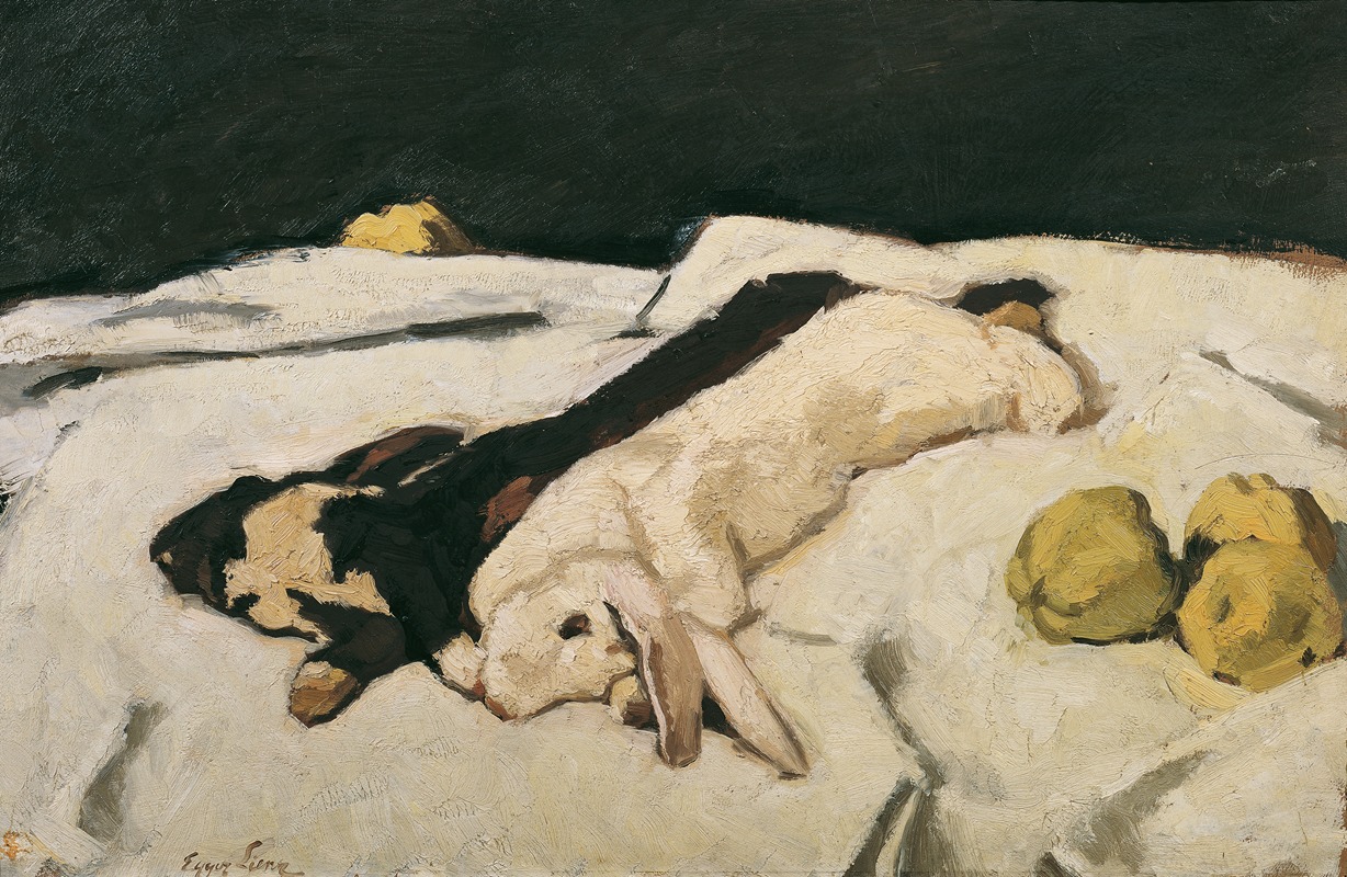 Albin Egger Lienz's 'Tote Hasen' depicts a still life of dead hares.