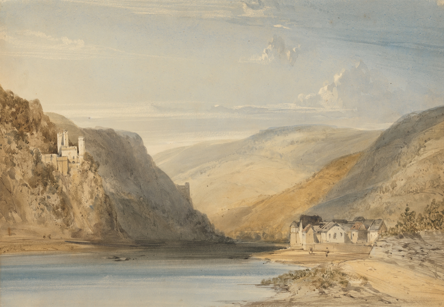 The Rhine at Assmannshausen, by William Callow, public domain