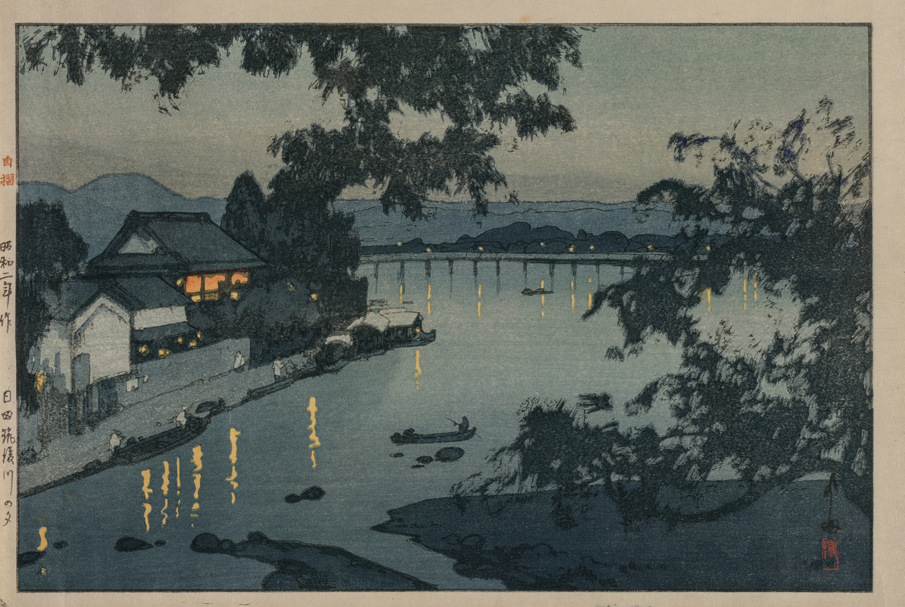 Evening on the Chikugo River, by Yoshida Hiroshi, public domain