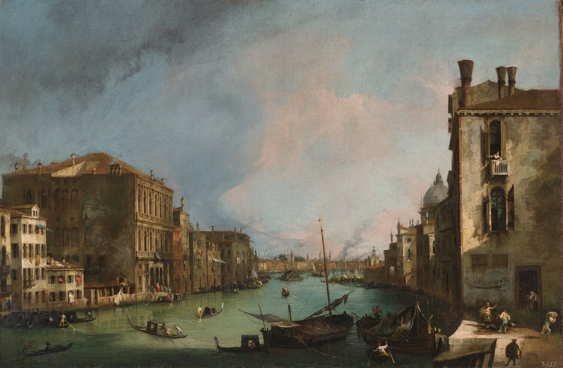 The Grand Canal in Venice with the Palazzo Corner Ca’Grande, by Canaletto, public domain