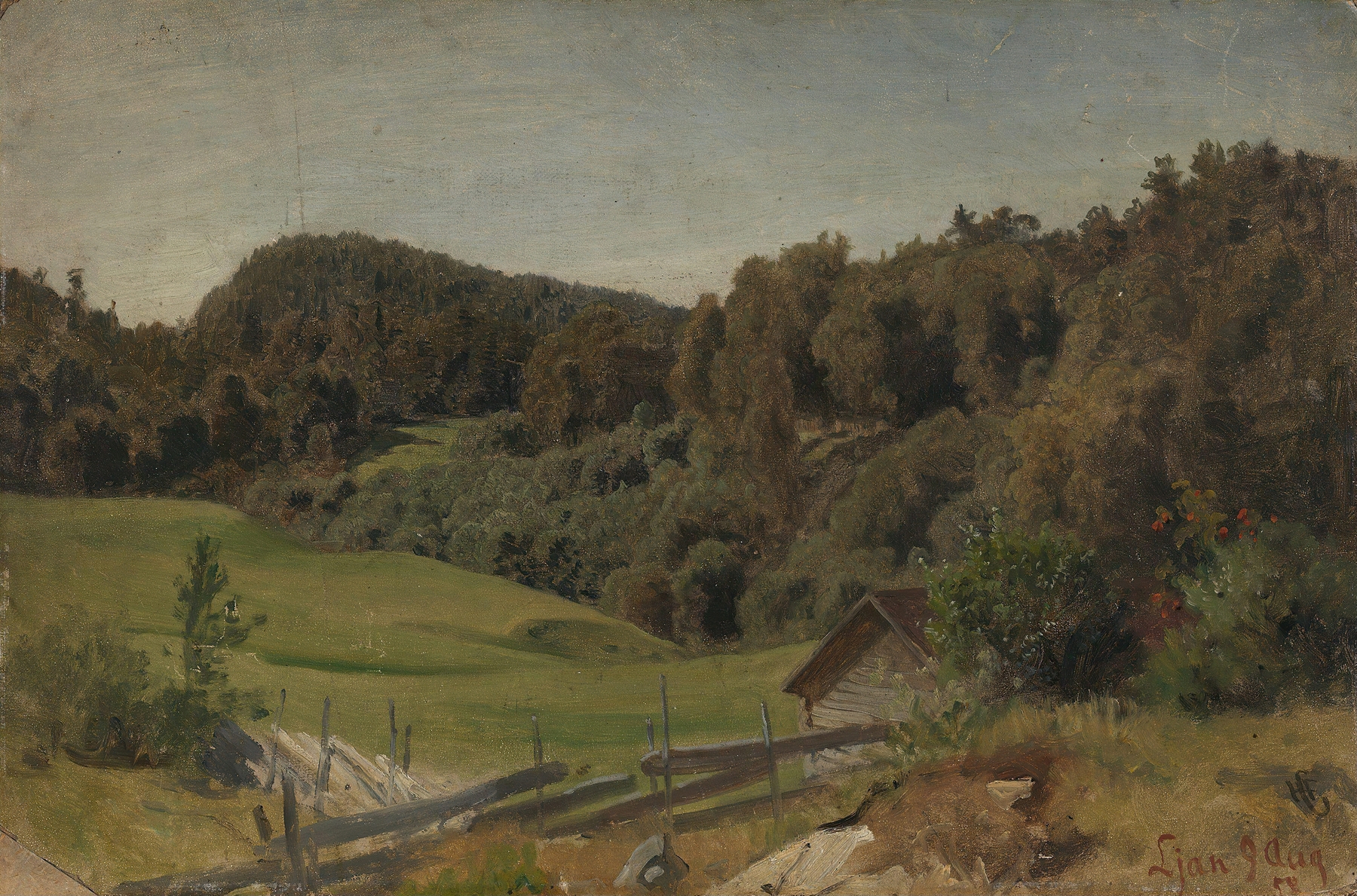 Landscape at Ljan, by Hans Gude, public domain