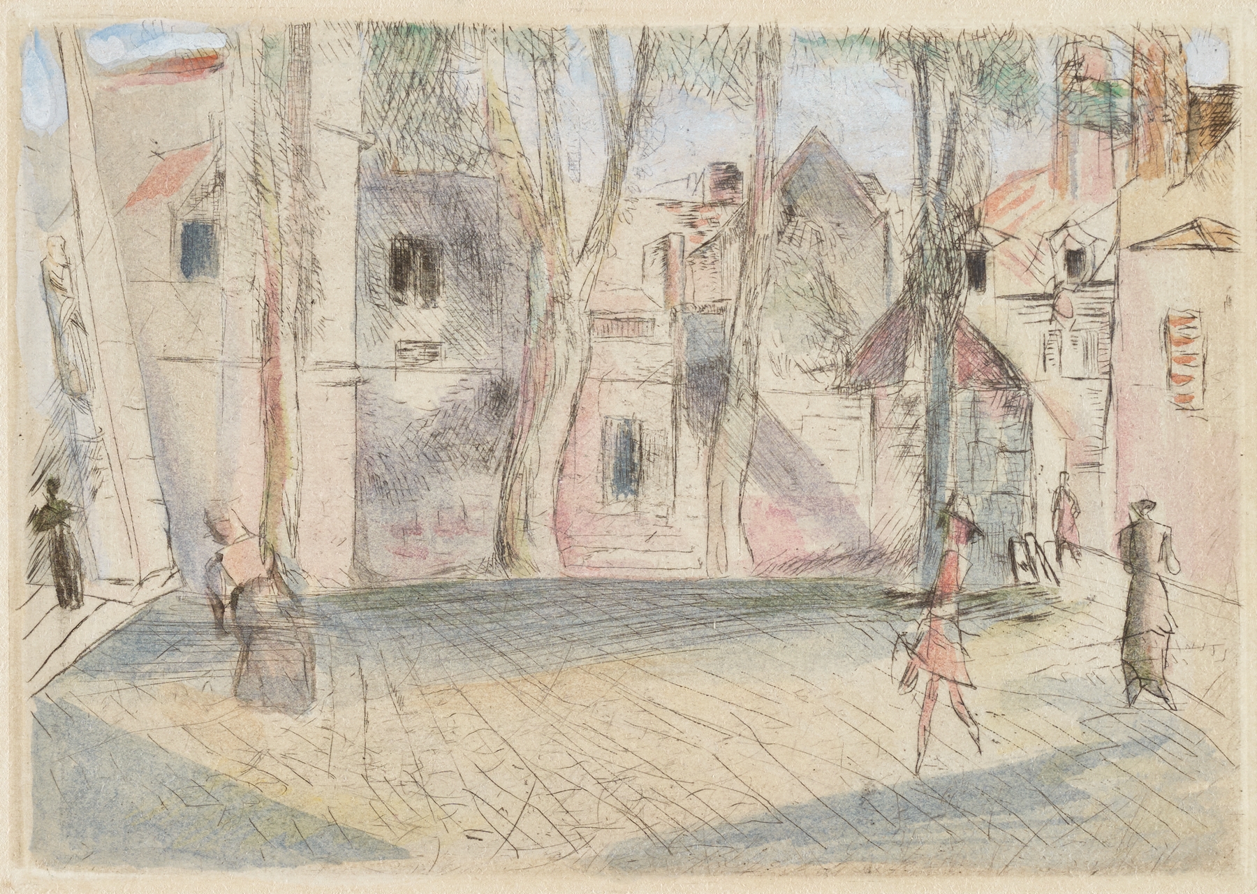 Platz in Senlis II, by Rudolf Grossmann, public domain