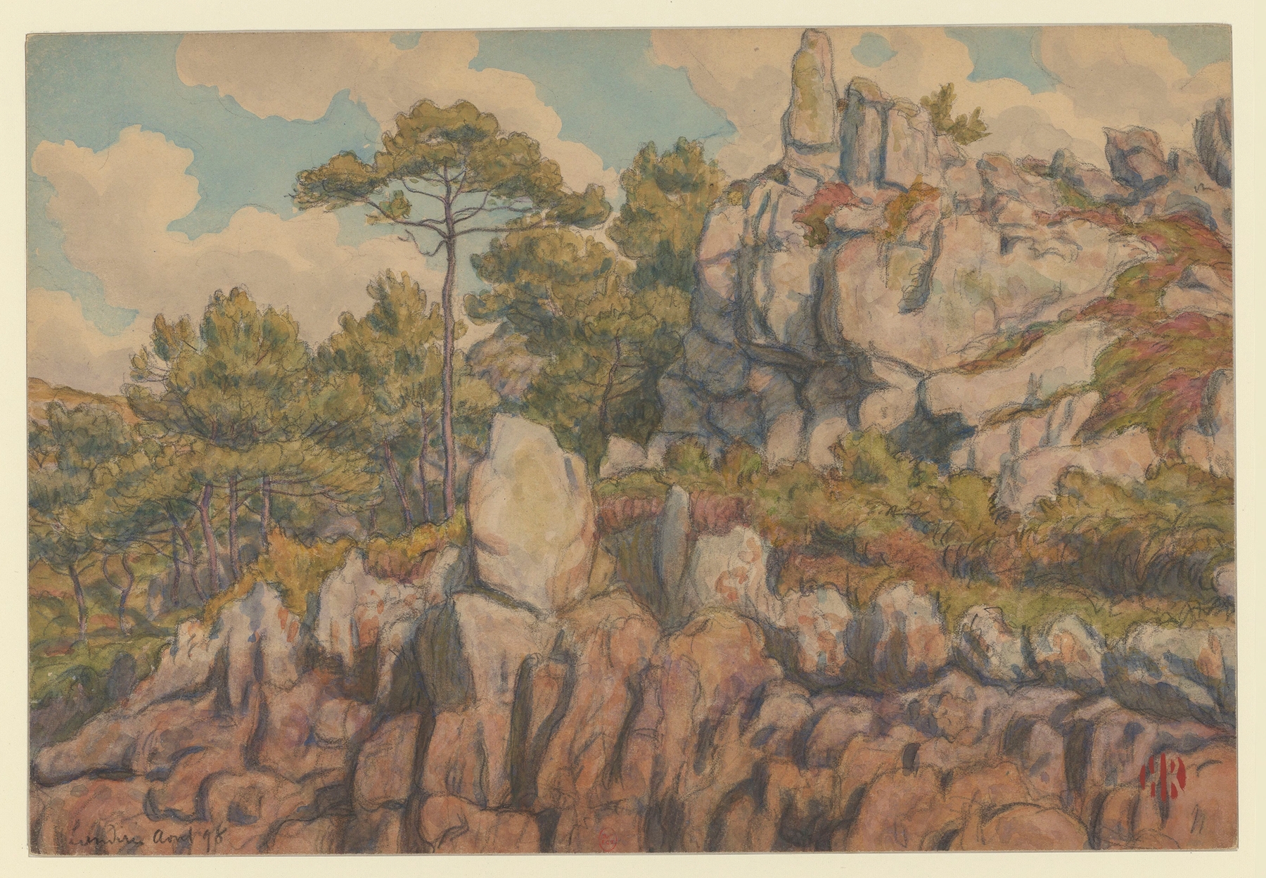 Loguivy, Landiris by Henri Rivière, watercolor on paper depicting a serene landscape with water.