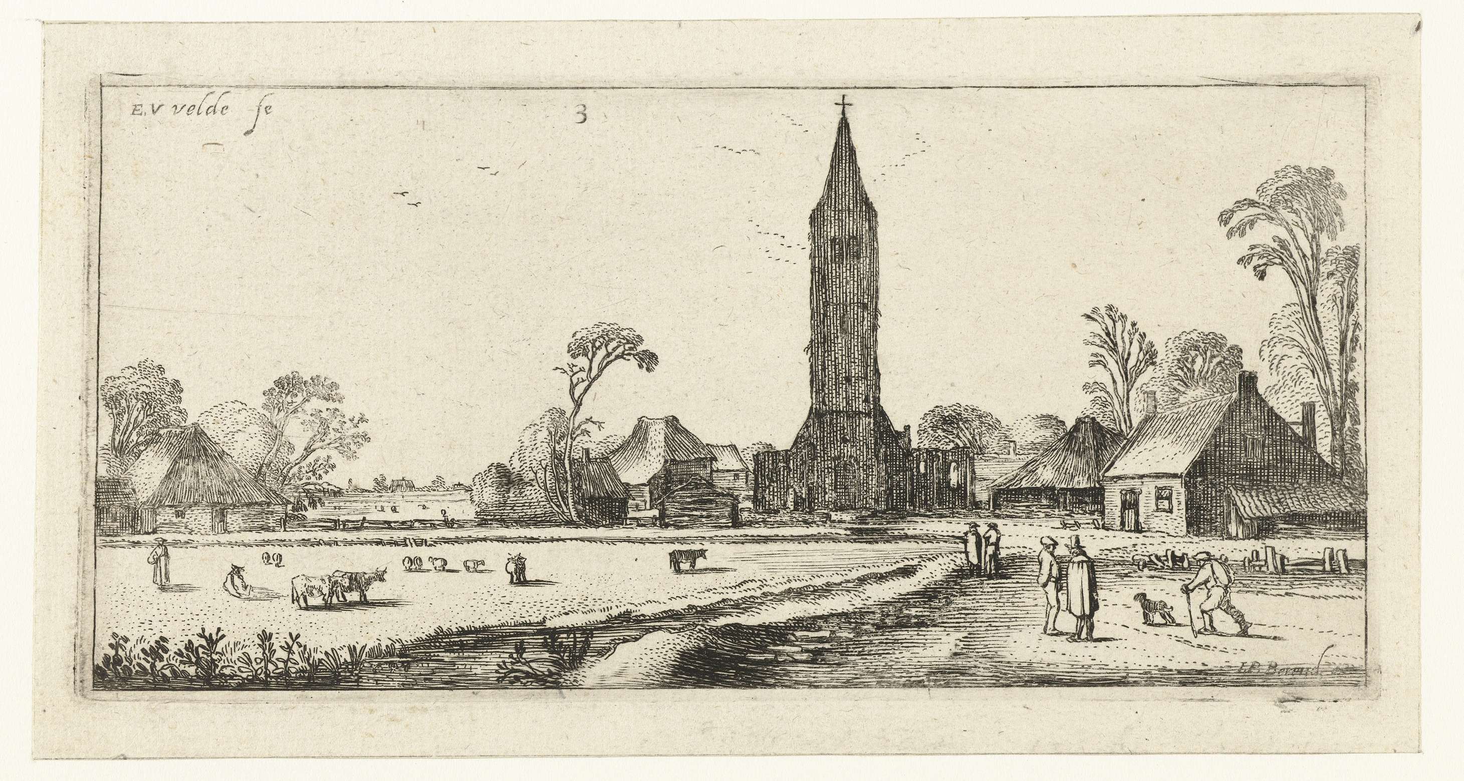 Wandelaars op een weg bij Spaarnwoude, by Esaias van de Velde, public domain
