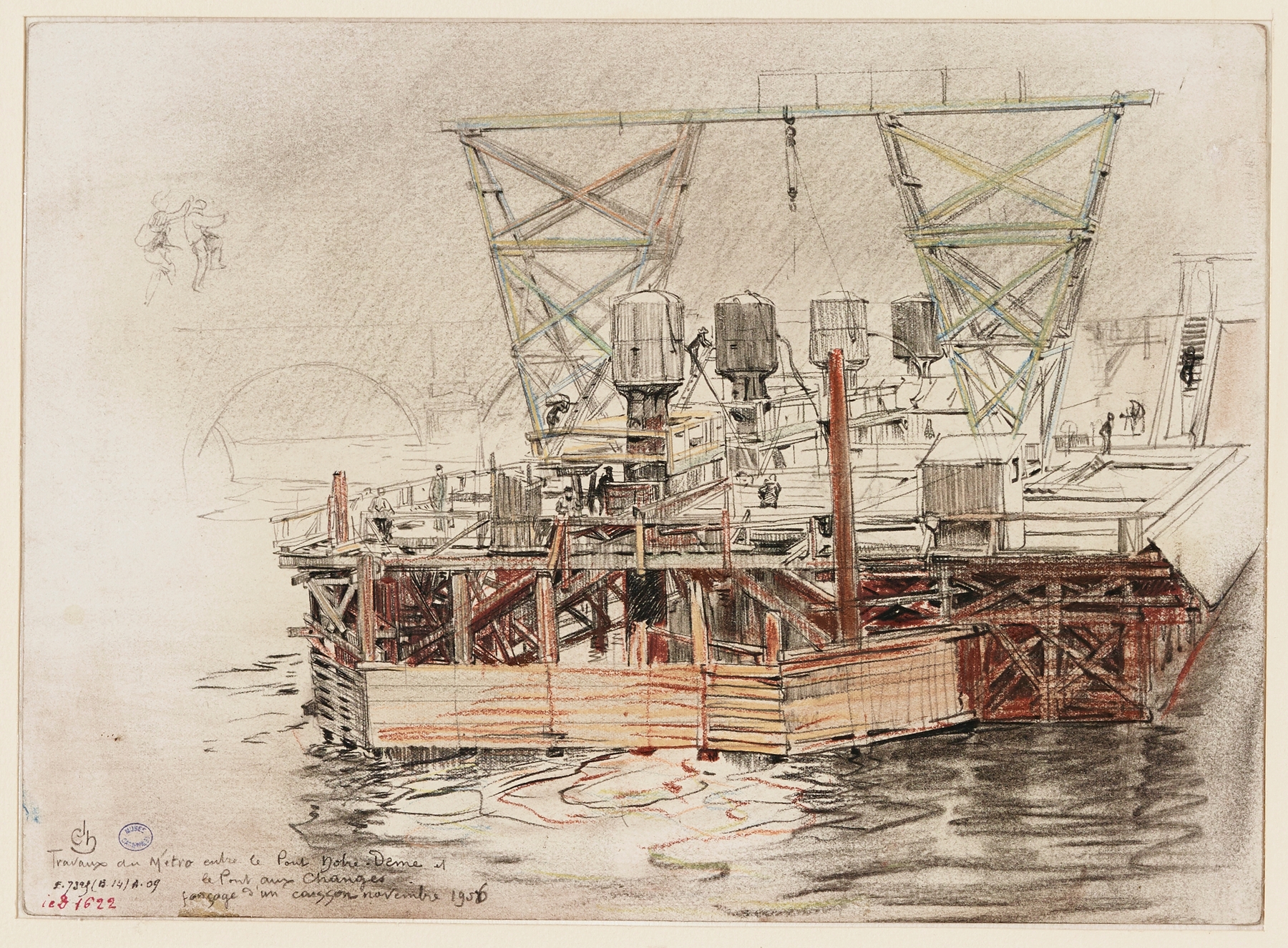 Travaux du métro entre le pont au Change et le pont Notre Dame, by Charles Jouas, public domain