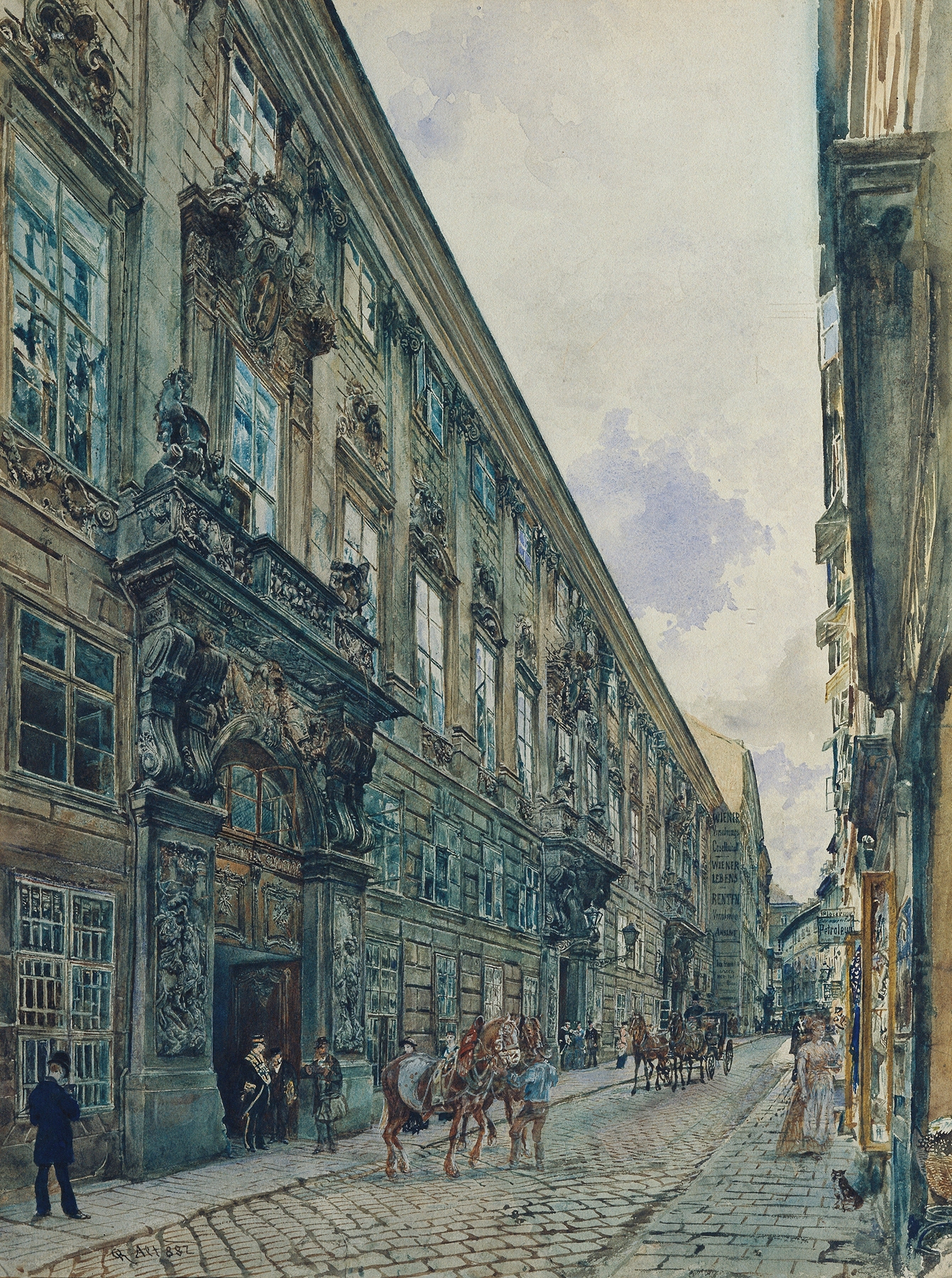 Das Winterpalais des Prinzen Eugen von Savoyen in der Himmelpfortgasse in Wien, by Rudolf von Alt, public domain