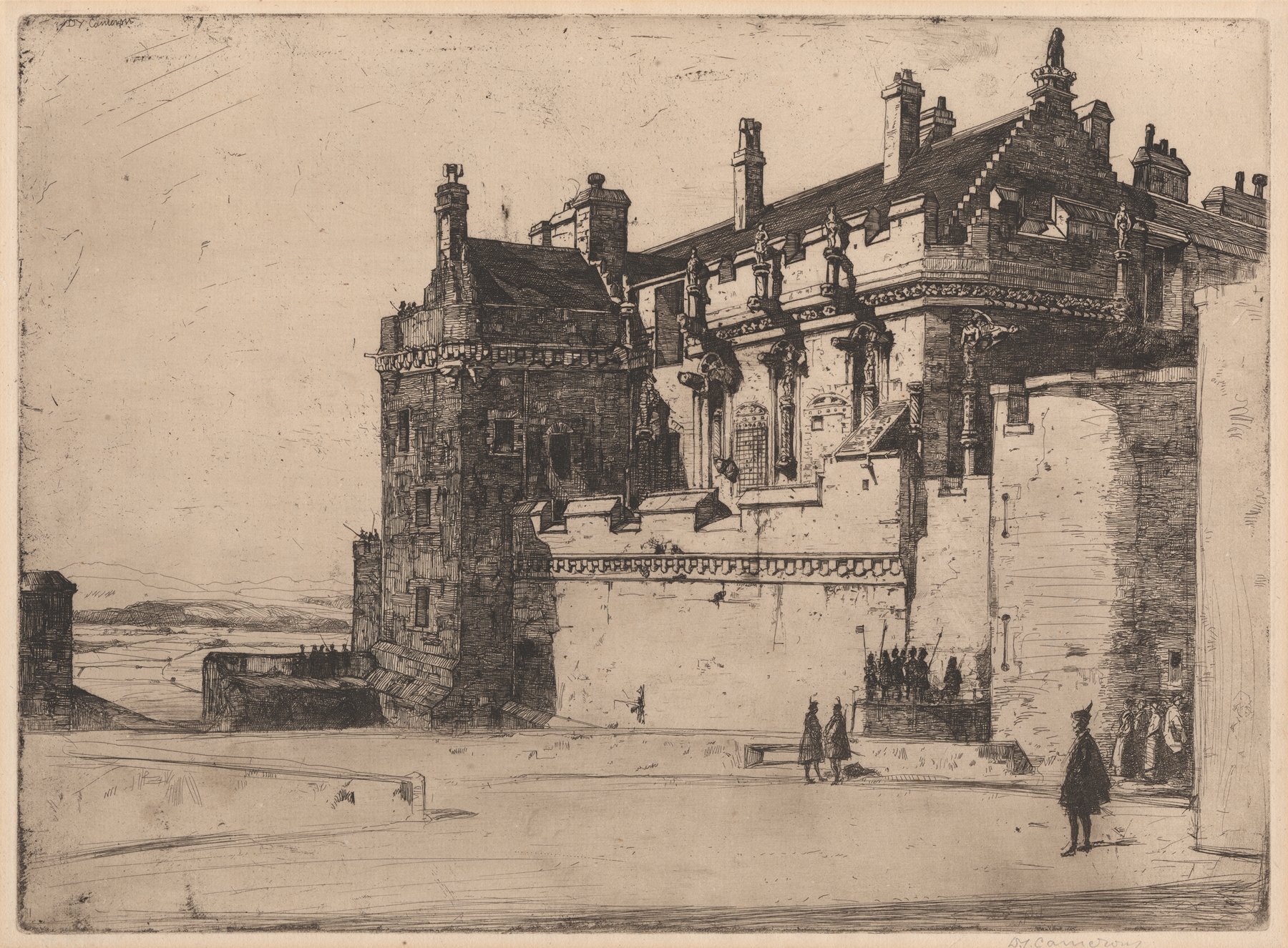 Landscape depicting The Palace of the Stuarts by David Young Cameron, oil painting