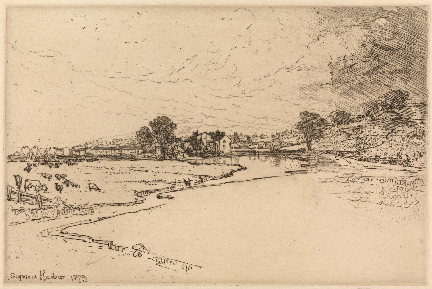 Sawley Abbey, by Francis Seymour Haden, public domain