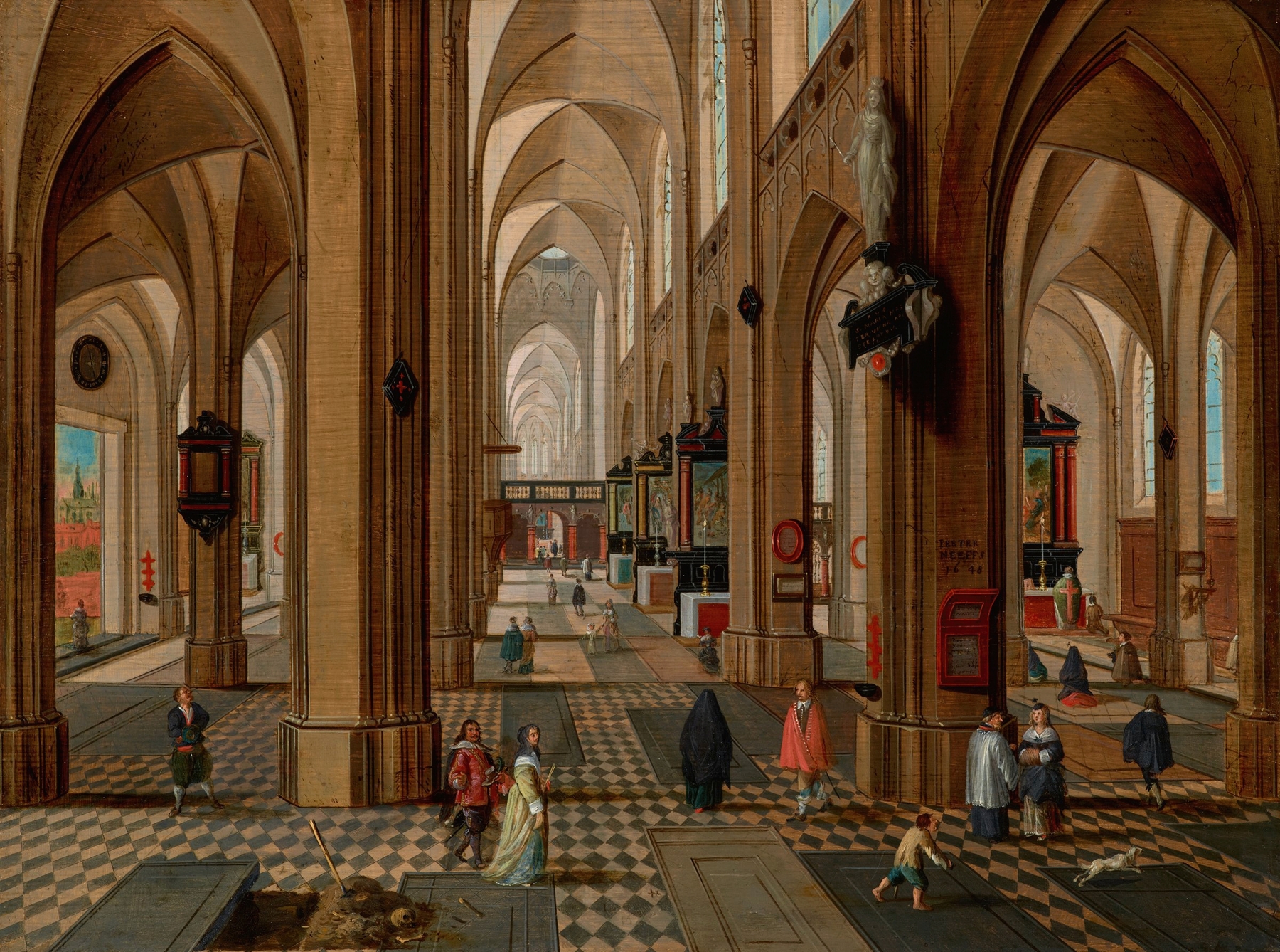 Interior of Antwerp Cathedral, by Pieter Neeffs the younger, public domain
