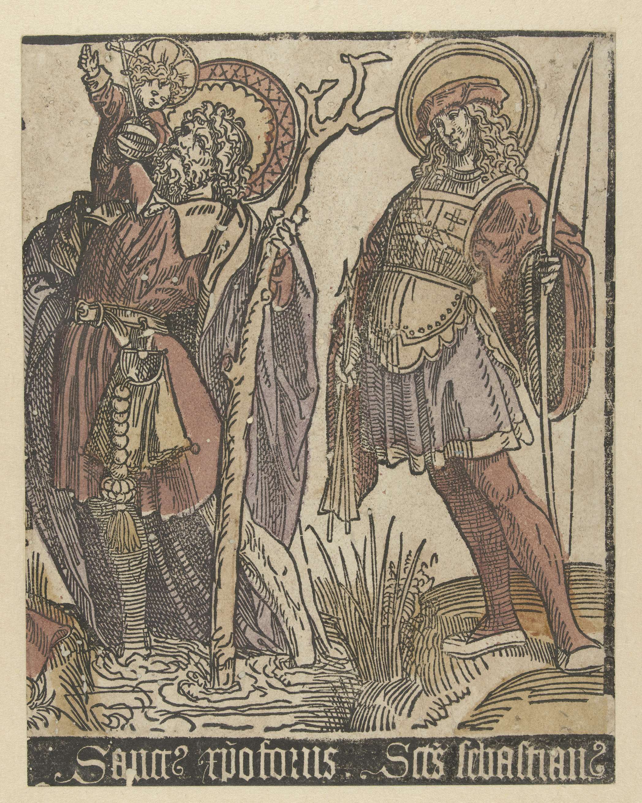 De heiligen Christoffel en Sebastiaan, by Jacob Cornelisz van Oostsanen, public domain